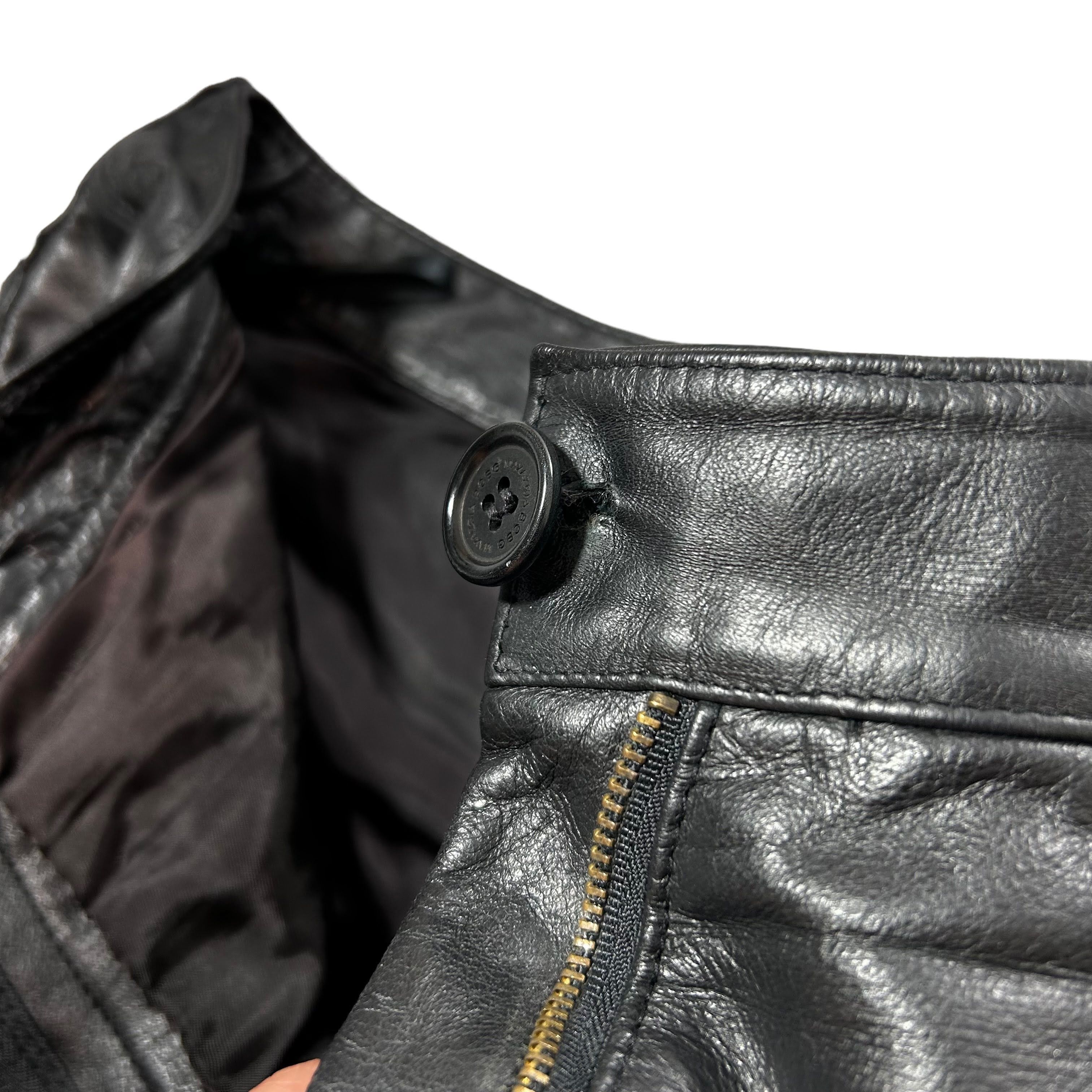 Leather × Vintage Vintage Black Leather Women's Pants Slim W28L30 Size 28" / US 6 / IT 42 - 8 Thumbnail