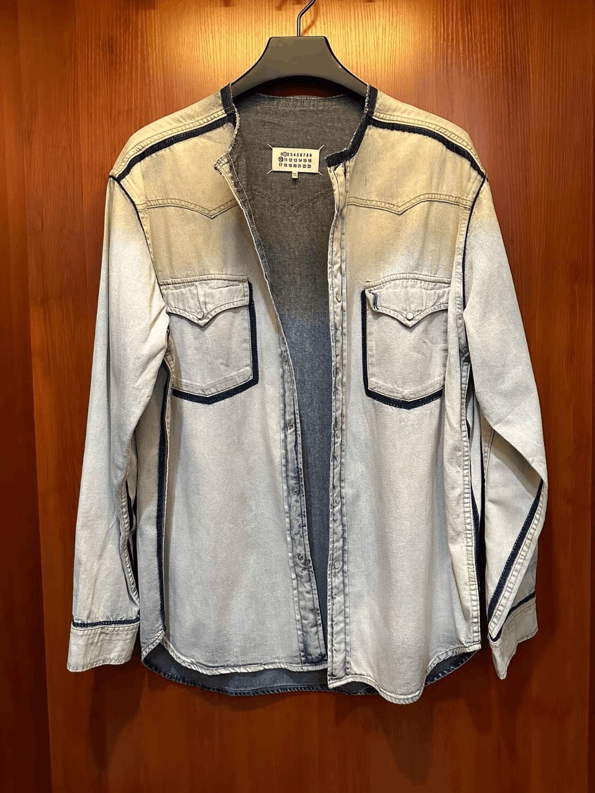 Maison Margiela Maison Margiela Sz 38 Maison Margiela Neckless Denim Jacke Size US M / EU 48-50 / 2 - 2 Thumbnail