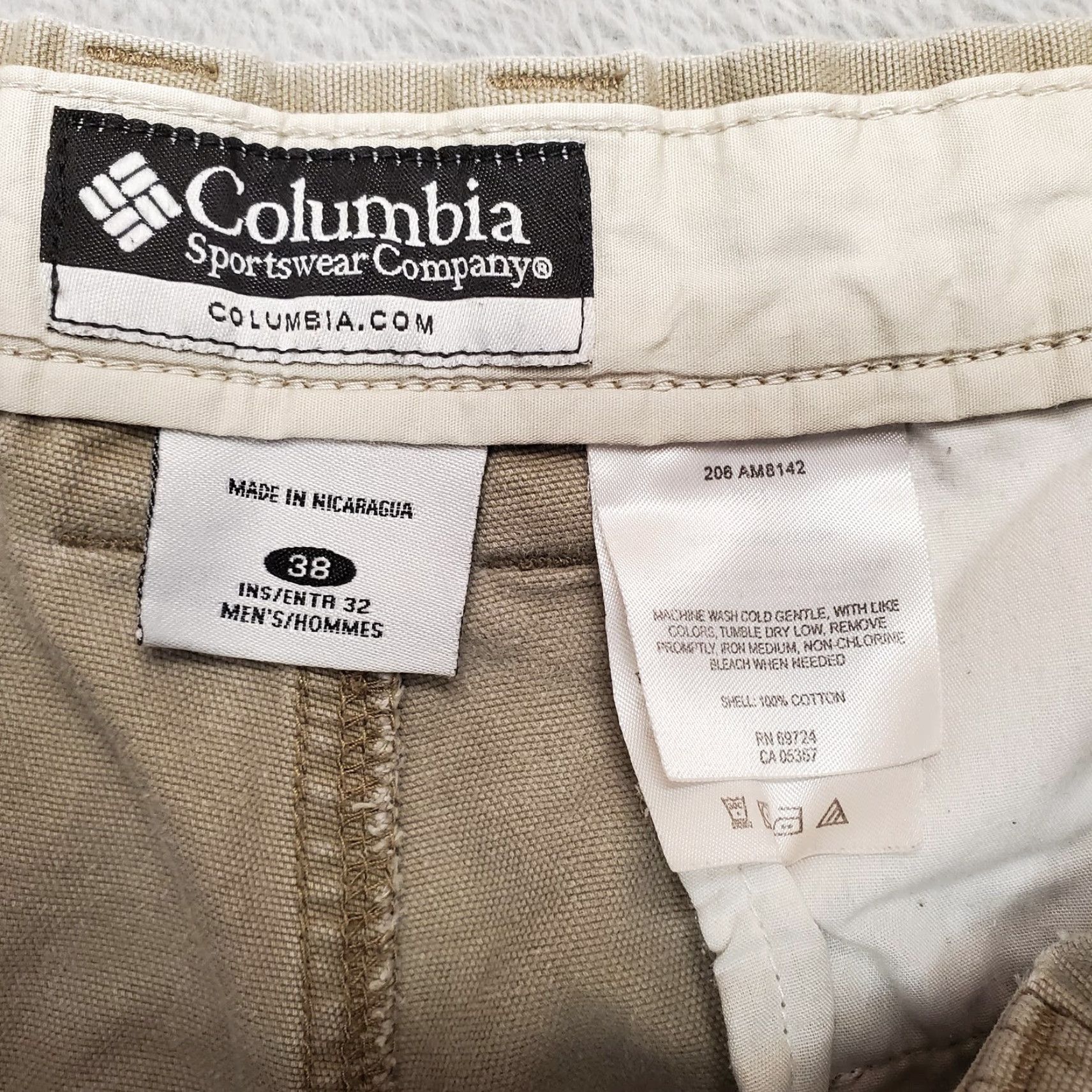 Vintage Columbia Men Cargo Pants 38x31 Beige Canvas Outdoors Hike Camp 90s Columba? (Wait) Size US 38 / EU 54 - 4 Thumbnail