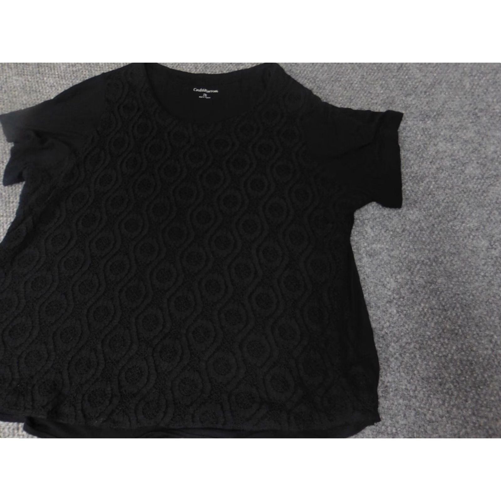 Croft & Barrow Croft & Barrow Blouse Womens 2X Black Crew Neck Short Sleeve Pullover Stretch Casual Shirt Classic 2X Womens Size XXL / US 16-18 / IT 52-54 - 3 Thumbnail