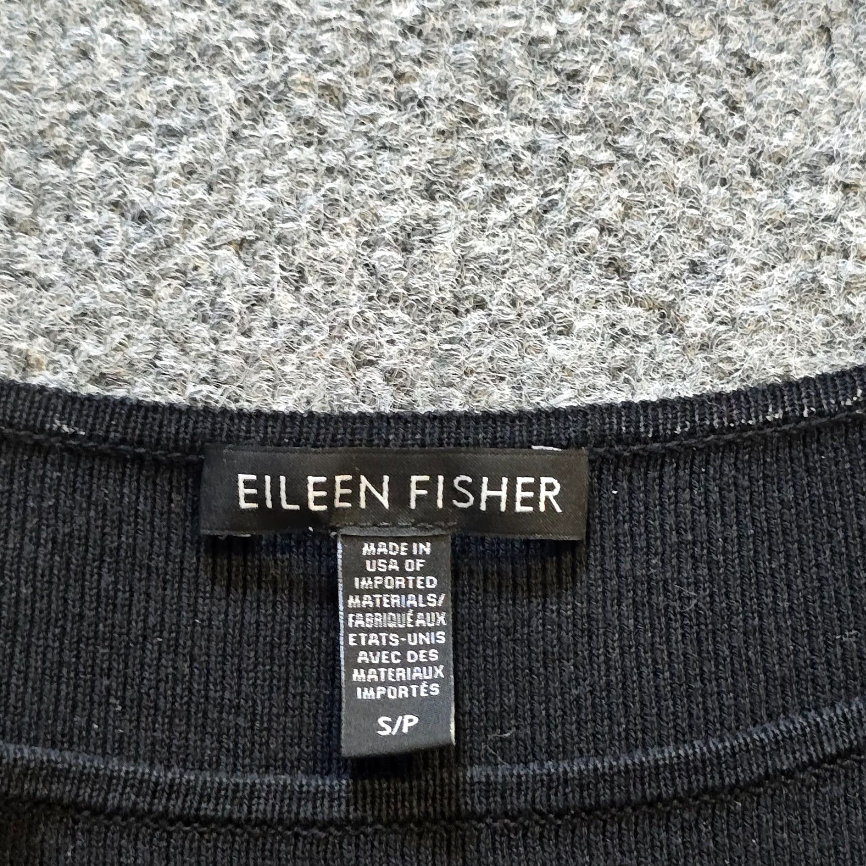 Eileen Fisher Eileen Fisher Sweater Womens Size Small Black Colorblock Knit Boxy Casual Career Ladies Pullover Long Sleeve V-Neck Size S / US 4 / IT 40 - 3 Thumbnail