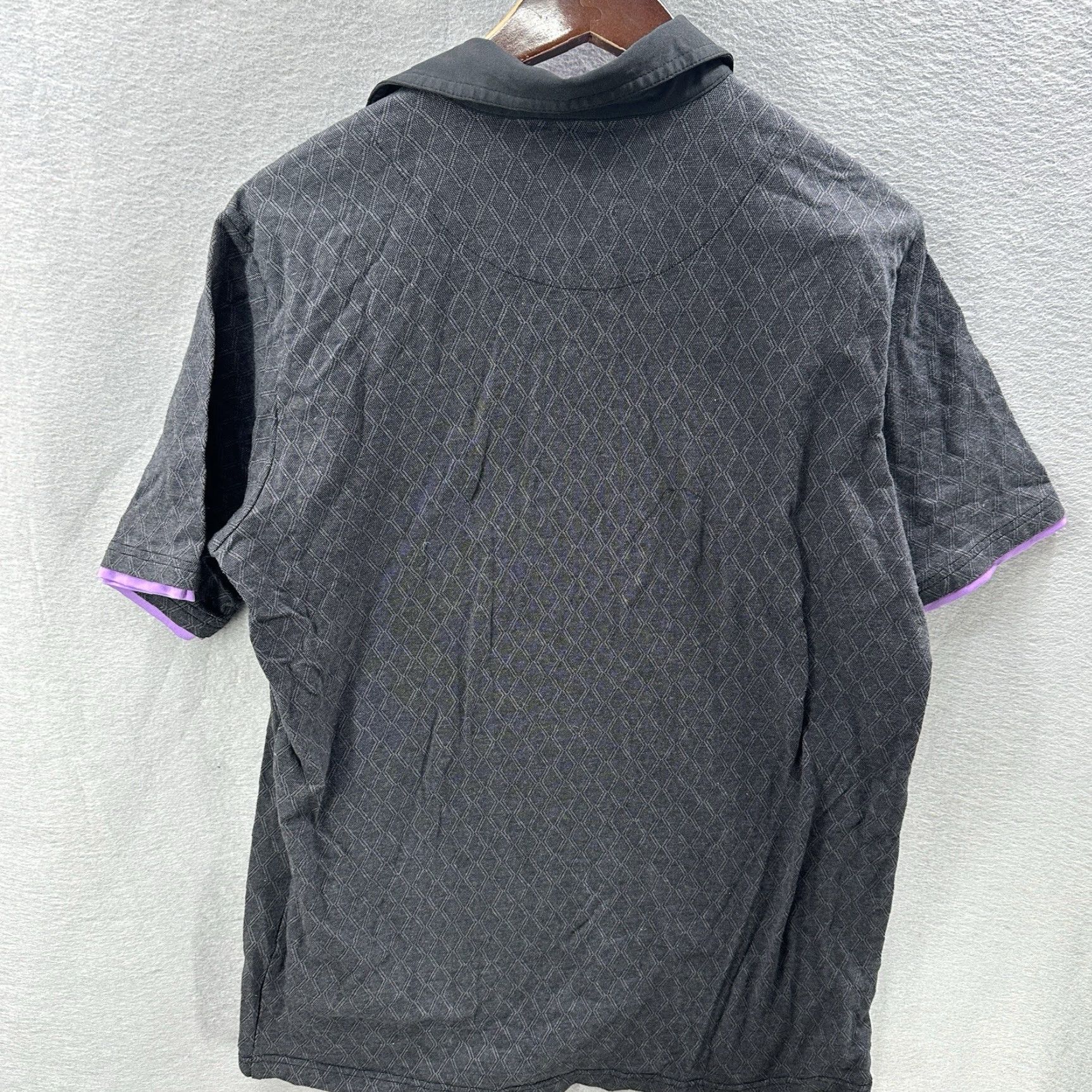 Vintage G Mac Kartel Polo Shirt Mens Medium Stretch Performance Gray Purple Geometric Casual Logo Golf Dad Shirt Size US M / EU 48-50 / 2 - 4 Thumbnail