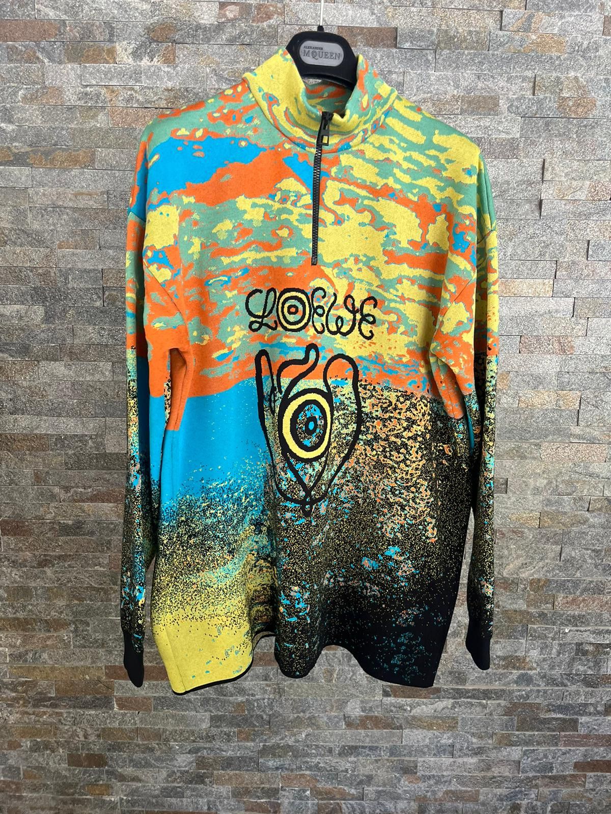 ELN High Neck Digital Camo Sweater in Multicolor