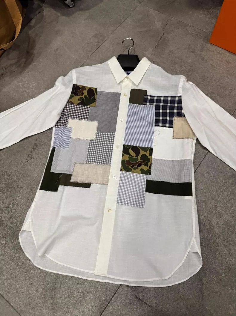 Junya Watanabe Junya Watanabe White Patchwork Shirt L Size US L / EU 52-54 / 3 - 1 Thumbnail