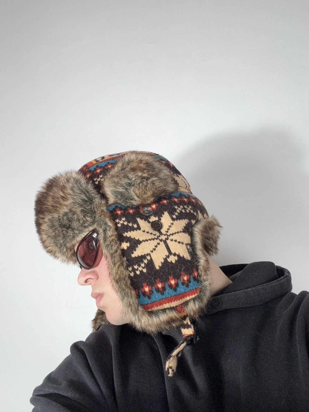 Le Grande Bleu (L.G.B.) Vintage Y2K Fuzzy Fur Ushanka Hat if six was nine LGB Style Size ONE SIZE - 8 Thumbnail