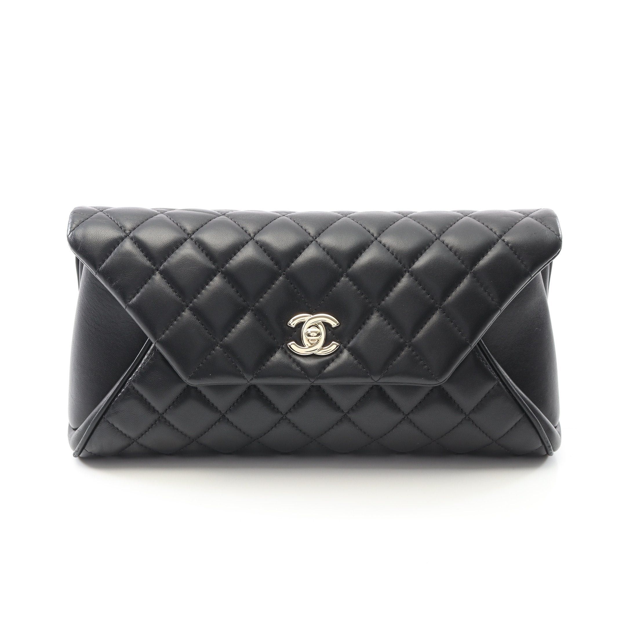 Chanel Chanel Matelasse Clutch Bag Lambskin Black Gold Hardware Size ONE SIZE - 1 Thumbnail