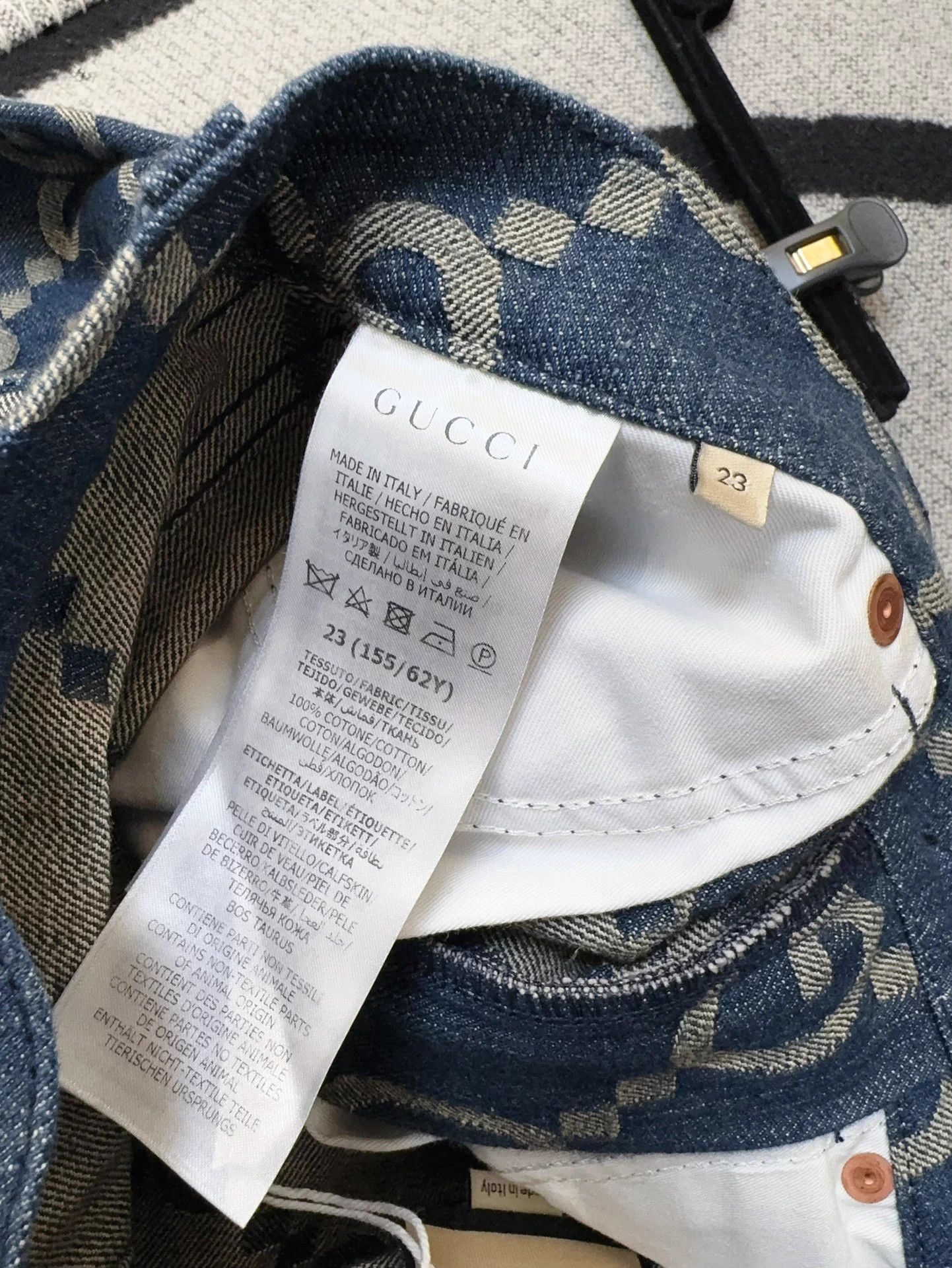 Gucci Gucci GG jacquard blue slim jeans 23 Size 23" - 7 Thumbnail