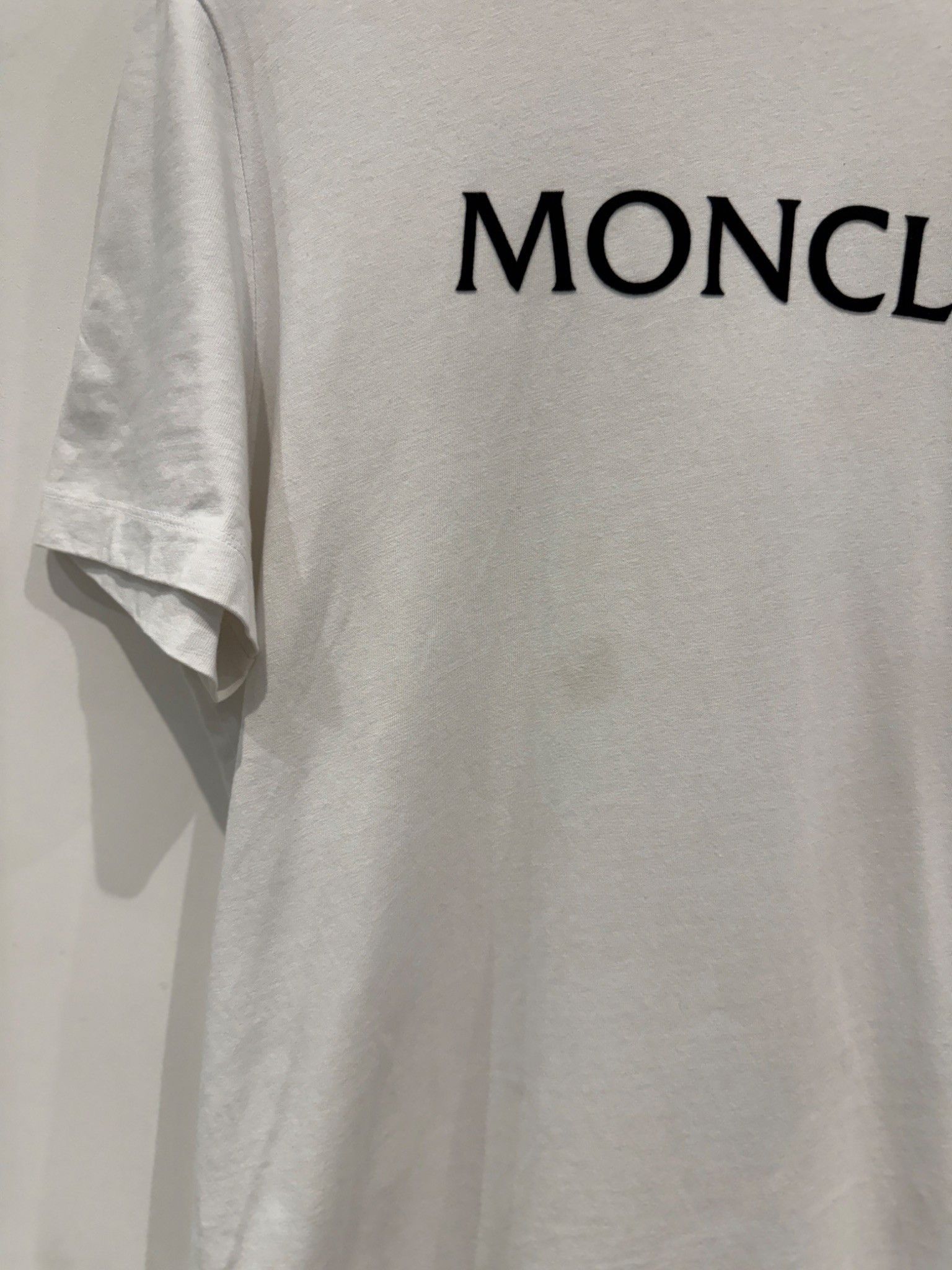 Moncler Moncler Flocked Logo Cotton Shirt White Size US L / EU 52-54 / 3 - 3 Thumbnail