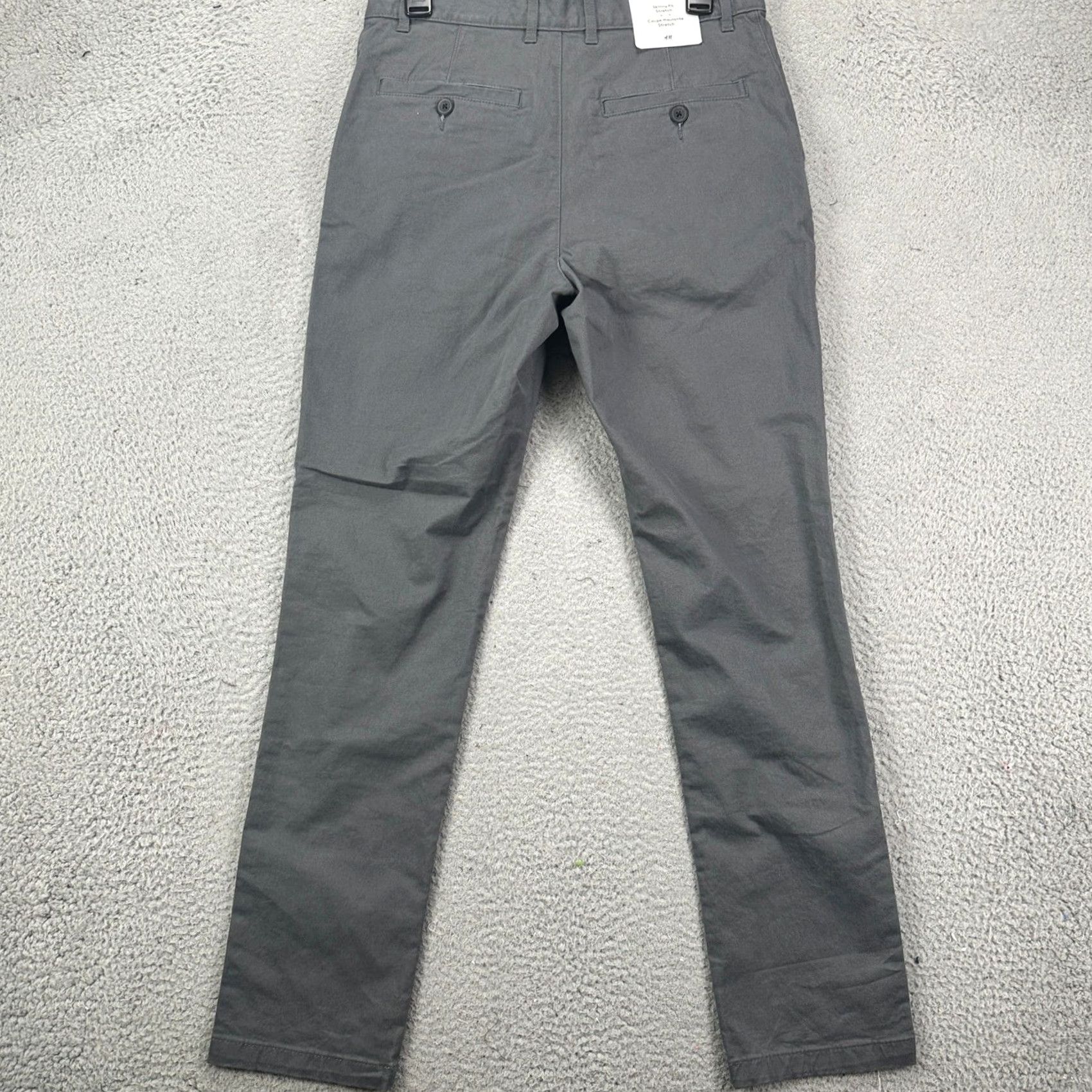 H&M H&M Pants Khakis Mens 29 Gray Skinny Fit Stretch Chino Flat Front Pockets NEW Size US 29 - 3 Thumbnail
