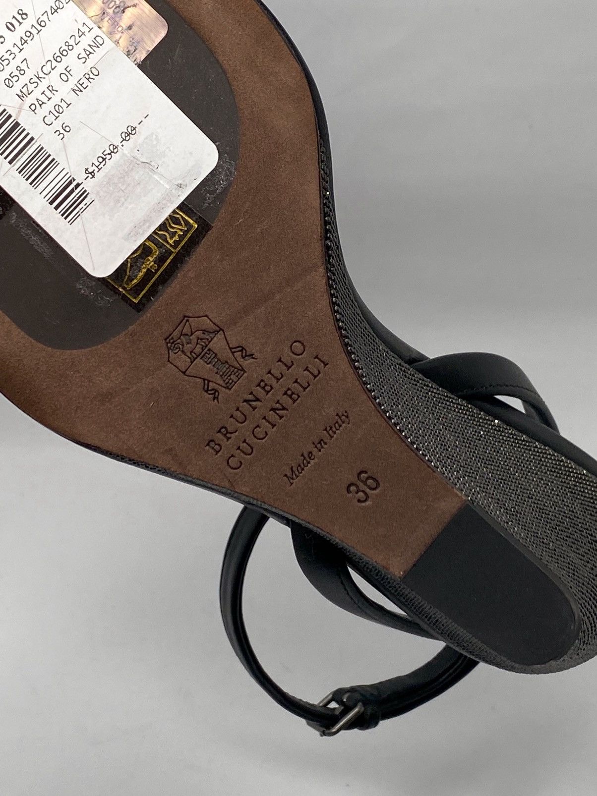 Brunello Cucinelli Brunello Cucinelli Monili Wedge Leather Sandals size 36 Size US 6 / IT 36 - 16 Thumbnail