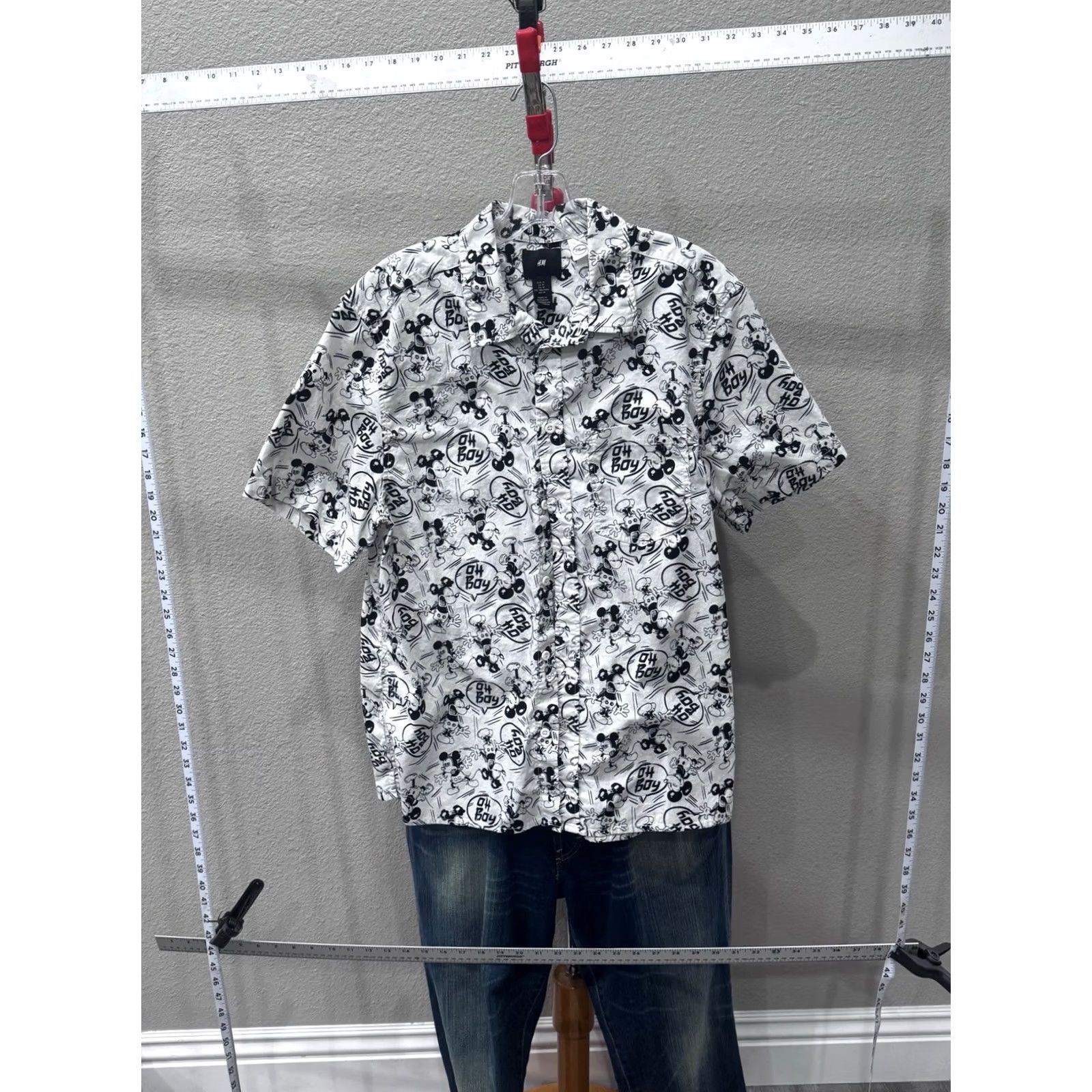 H&M H & M Mickey Mouse Oh Boy Button Up Shirt Shirt M Mens Short Sleeve Multicolor 100% Happiness 90s Size US M / EU 48-50 / 2 - 2 Thumbnail