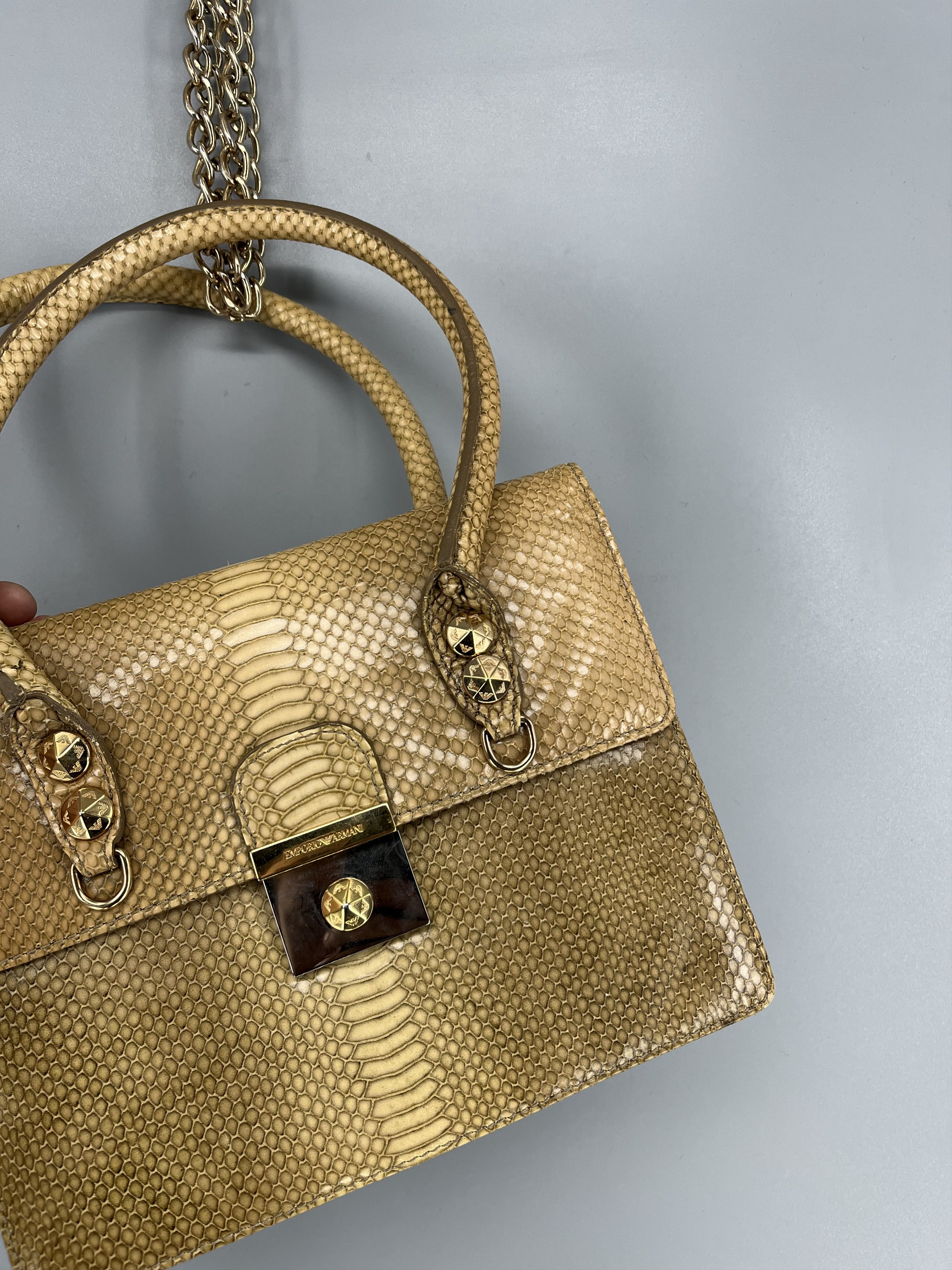 Emporio Armani Emporio Armani Vintage Python Leather Top Handle Bag Size ONE SIZE - 4 Thumbnail
