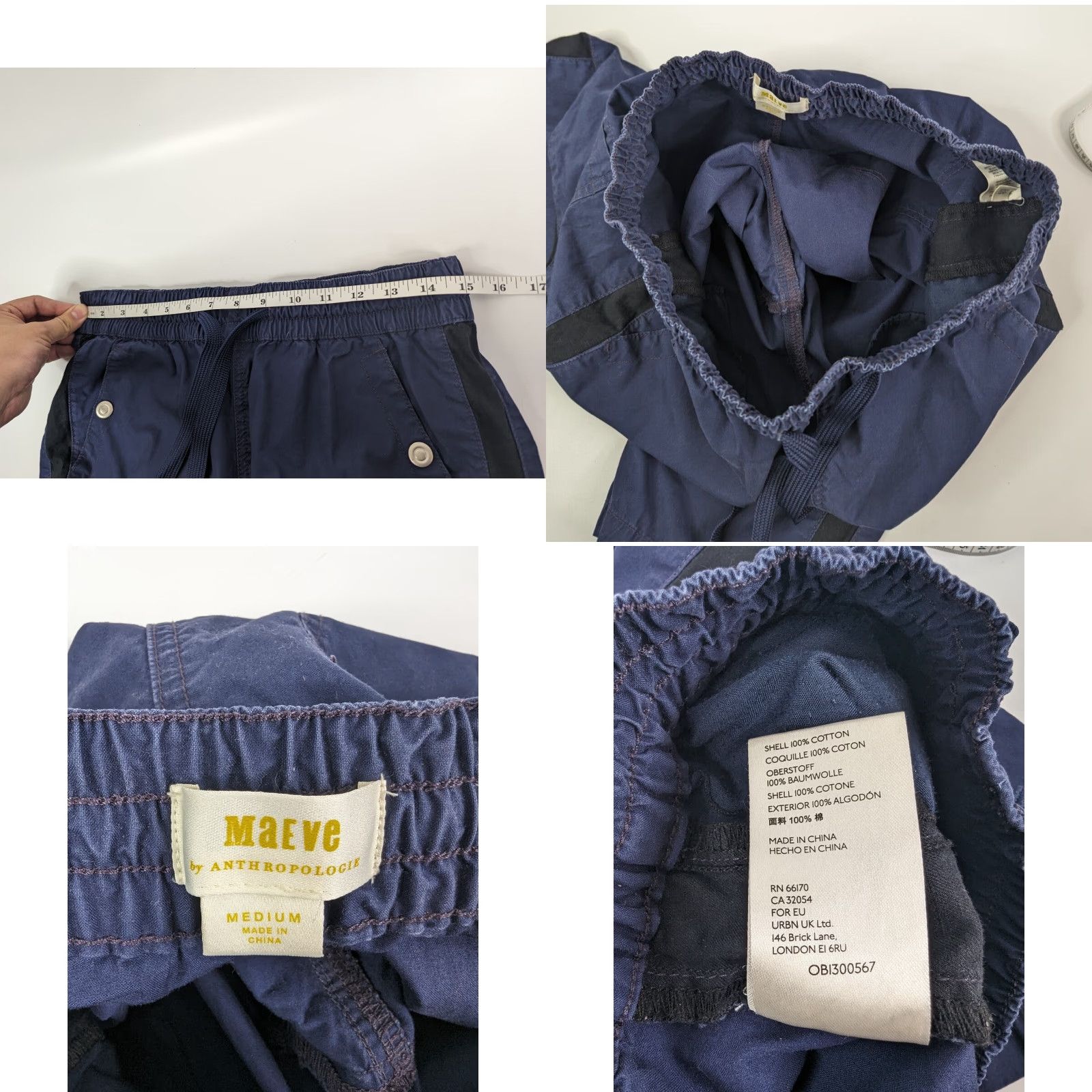Vintage Maeve Track Pants Women's M Blue Twill Tapered Stripe Pants 운동 Size 32" / US 10 / IT 46 - 8 Thumbnail
