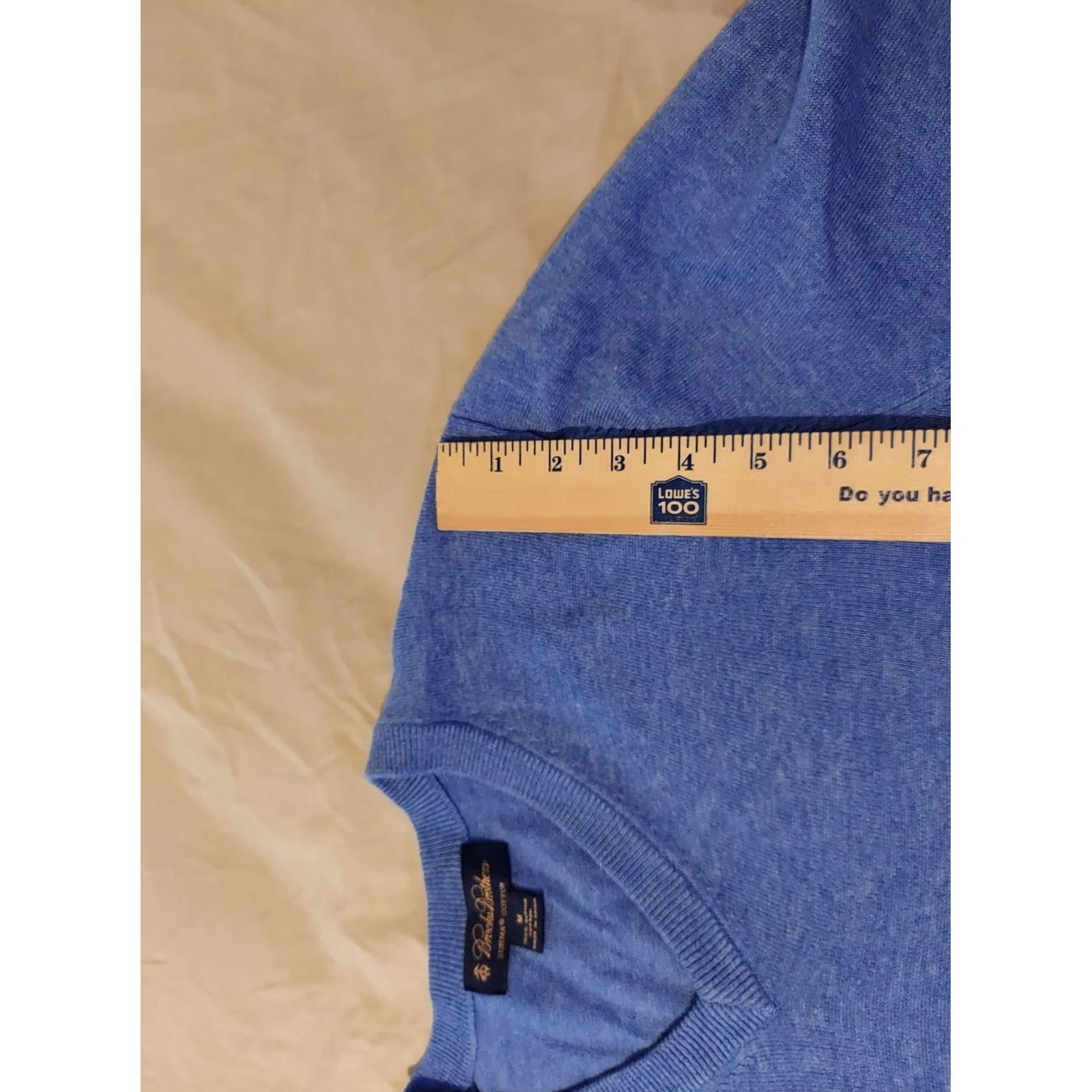 Brooks Brothers Mens Brooks Brothers V-Neck Sweater M Medium Blue Cotton Size US M / EU 48-50 / 2 - 4 Thumbnail