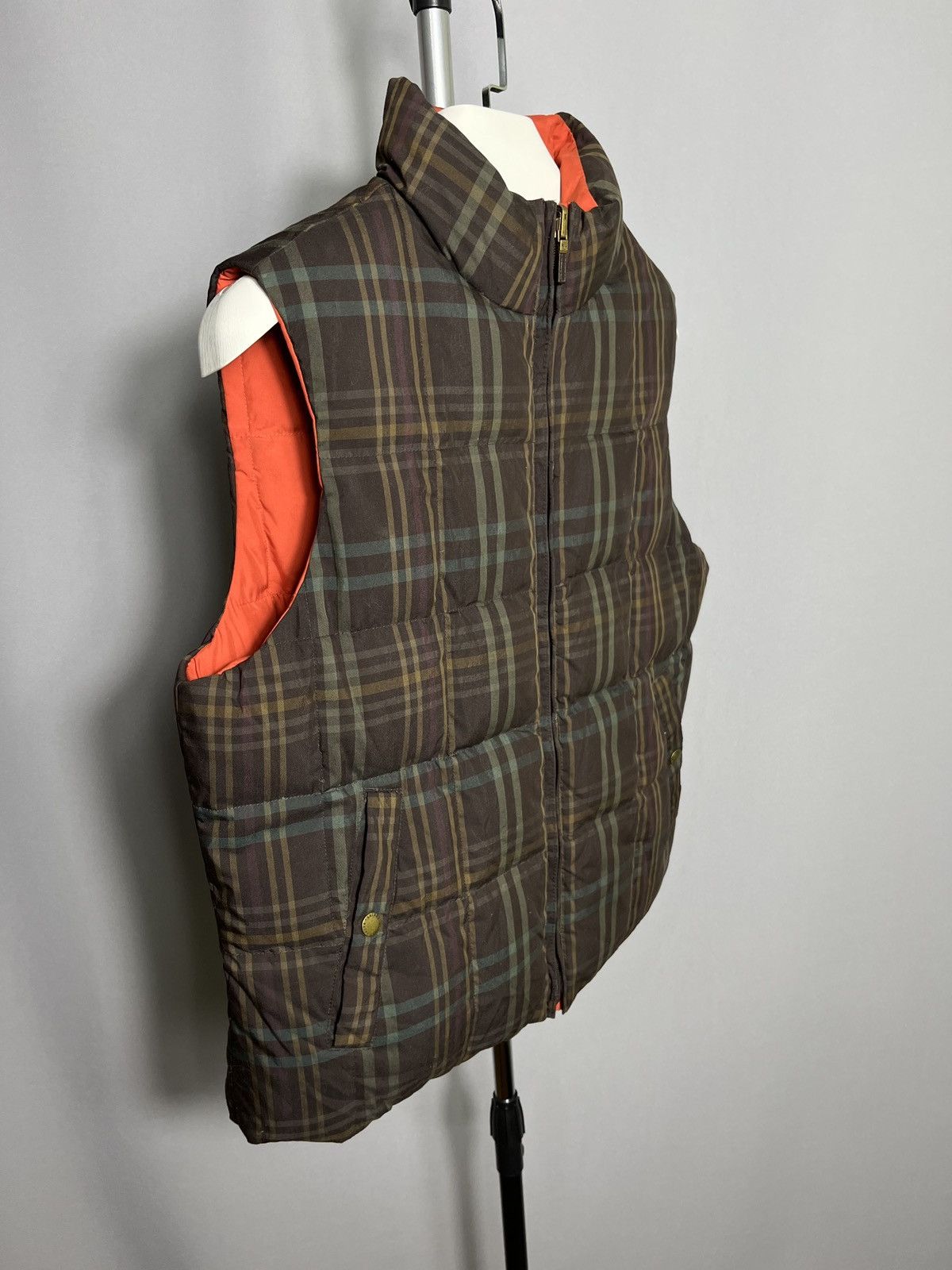 Lauren Ralph Lauren Ralph Lauren Down Puffer Vest Jacket Orange Check Reversible Size L / US 10 / IT 46 - 3 Thumbnail
