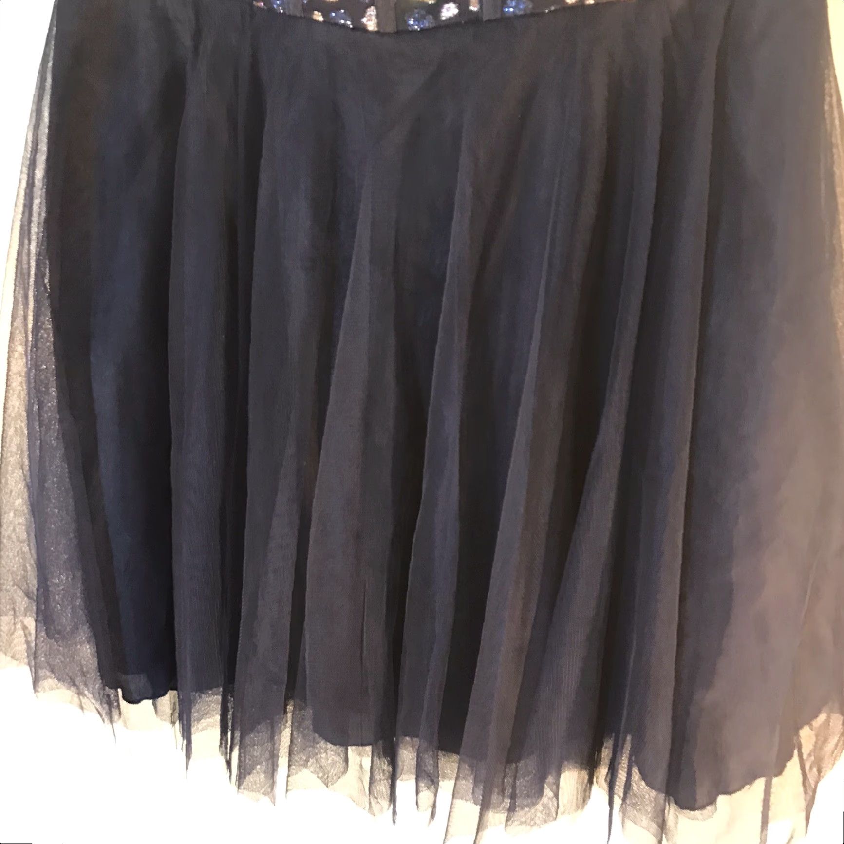 Vintage Teeze Me Formal Dress Womens Size 16 Blue Silver Strapless Glitter Tulle Fit & Flare Short Sleeve Size XXL / US 16-18 / IT 52-54 - 3 Thumbnail