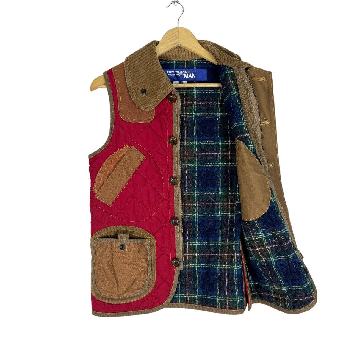 Junya Watanabe 🔥JUNYA WATANABE FW2014 QUILTED NYLON COWHIDE LEATHER VEST Size US XS / EU 42 / 0 - 8 Thumbnail