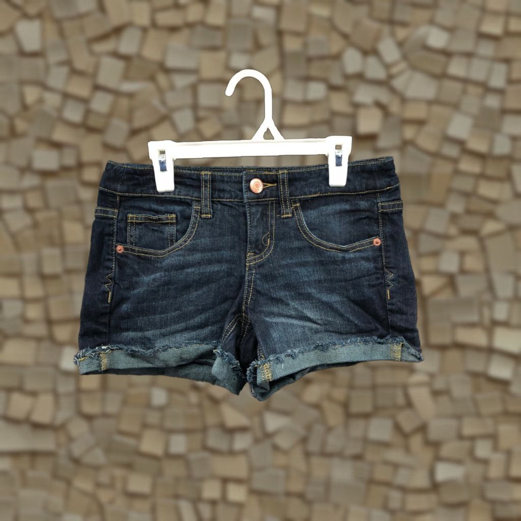 Mossimo Mossimo Shorts Juniors Size 5 Mid Rise Dark Wash Blue Denim Jean Shorts Size 27" / US 4 / IT 40 - 1 Thumbnail
