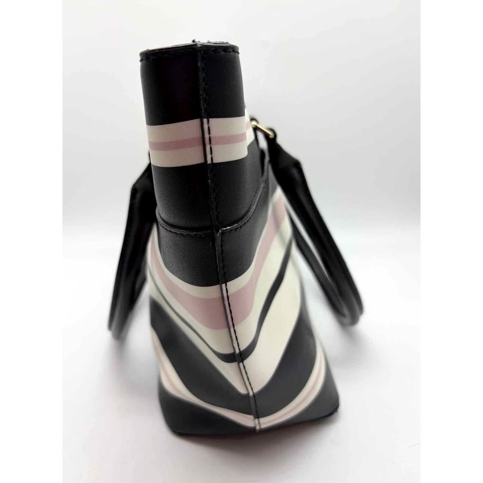 Vintage Kate Spade Striped Black Tote Bag Size ONE SIZE - 4 Thumbnail