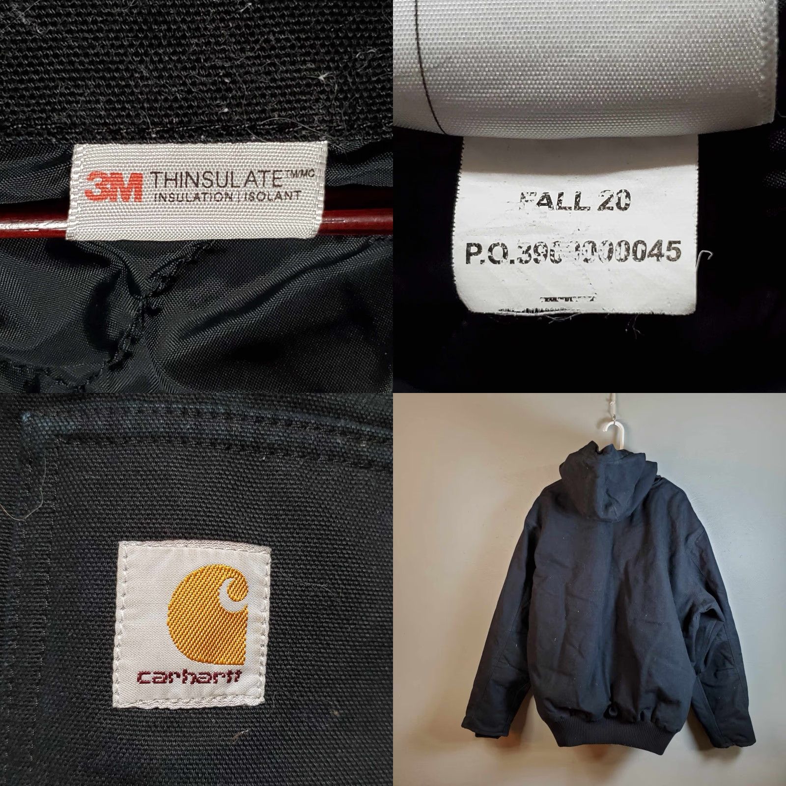 Carhartt VINTAGE Carhartt Jacket 2XL Tall 2XLT Embroidered Canvas Hooded Insulated Quilt Lined Black Zip Full Zip Pockets Weathergear Workwear Size US XXL / EU 58 / 5 - 8 Thumbnail
