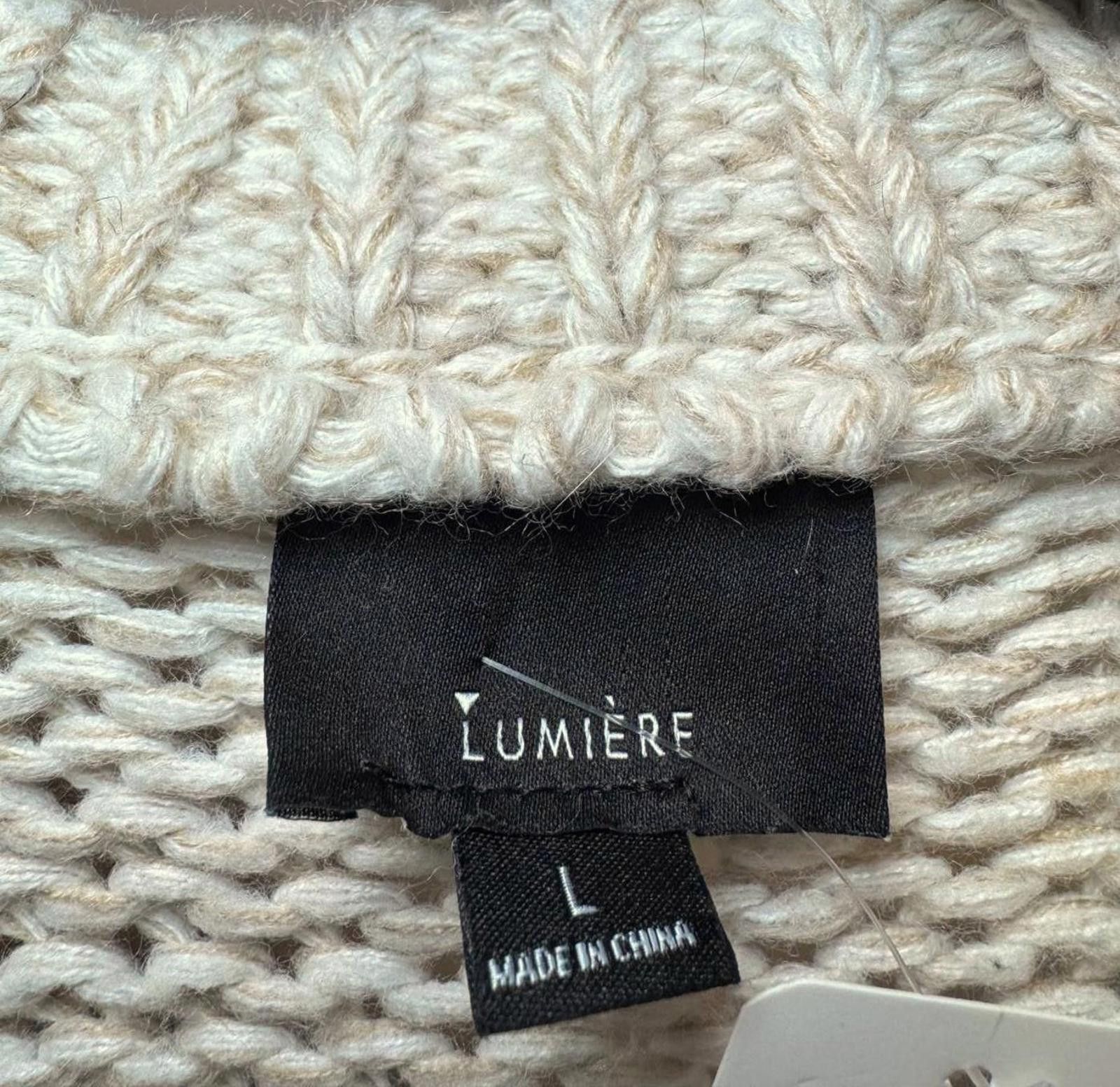 Lumieres Lumière Cozy Knit Sweater - Size L - Cream Size L / US 10 / IT 46 - 3 Thumbnail