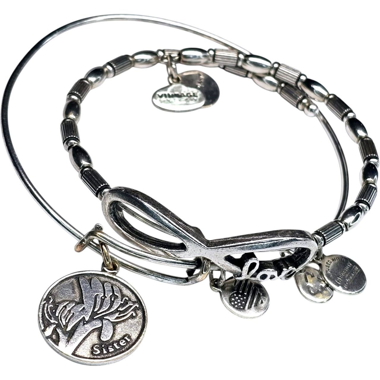 Other Alex and Ani Silver Tone Sister Love Infinity Wrap Bracelets Size ONE SIZE - 1 Thumbnail