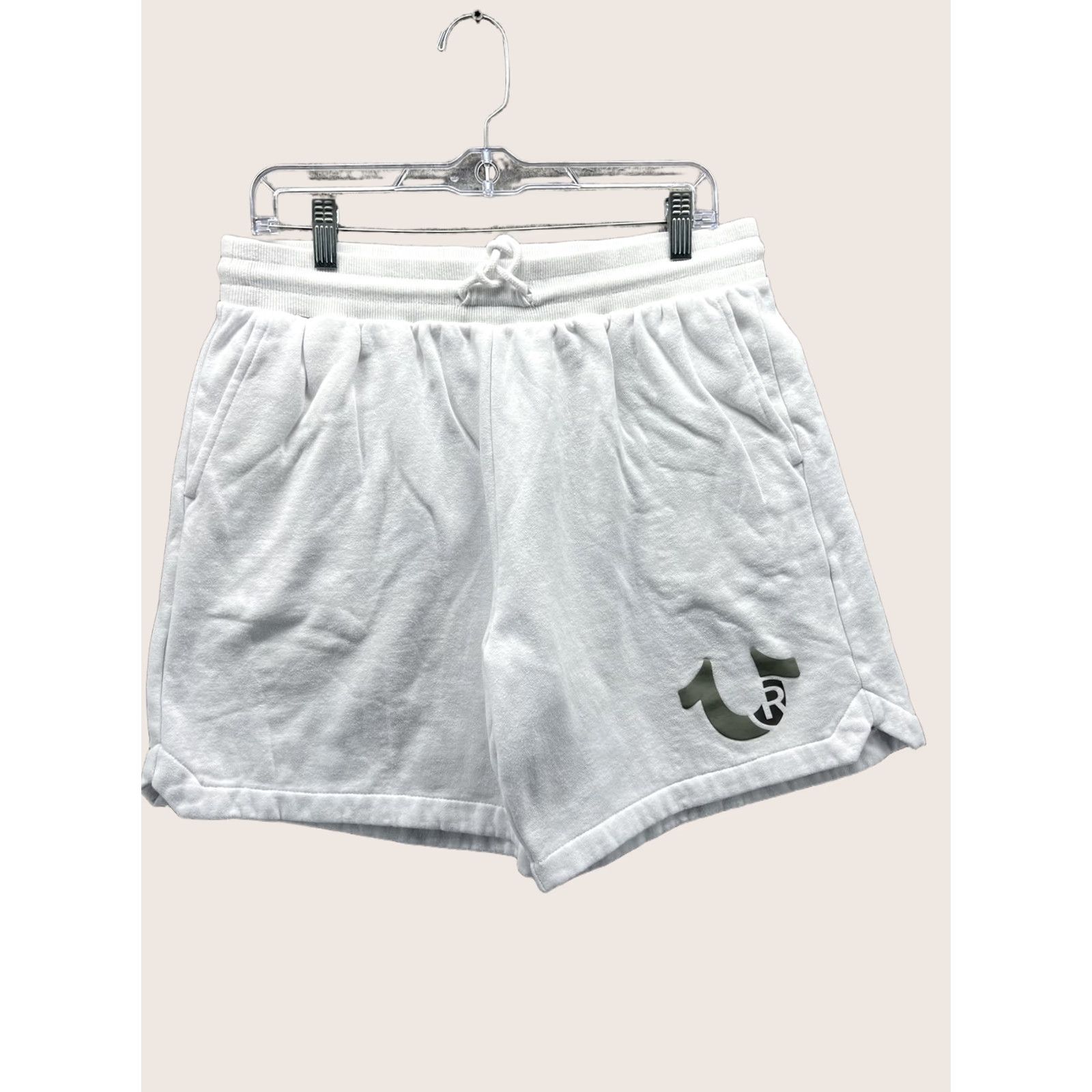 True Religion VINTAGE? No. True Religion Shorts Mens M White Fleece Sweat Elastic Waist Casual 7 Inseam Pockets Logo Horseshoe TR Mens Size US 31 - 1 Thumbnail