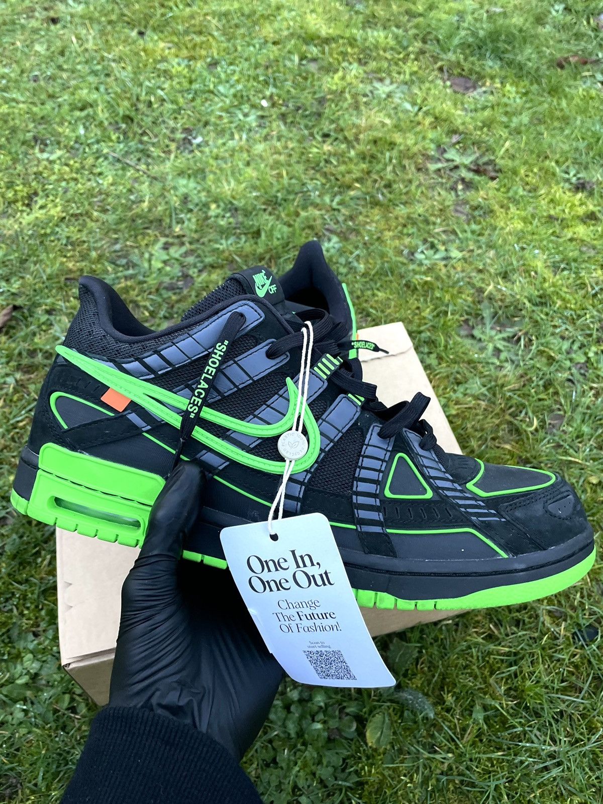 Nike x Off white air rubber dunk 'green strike'