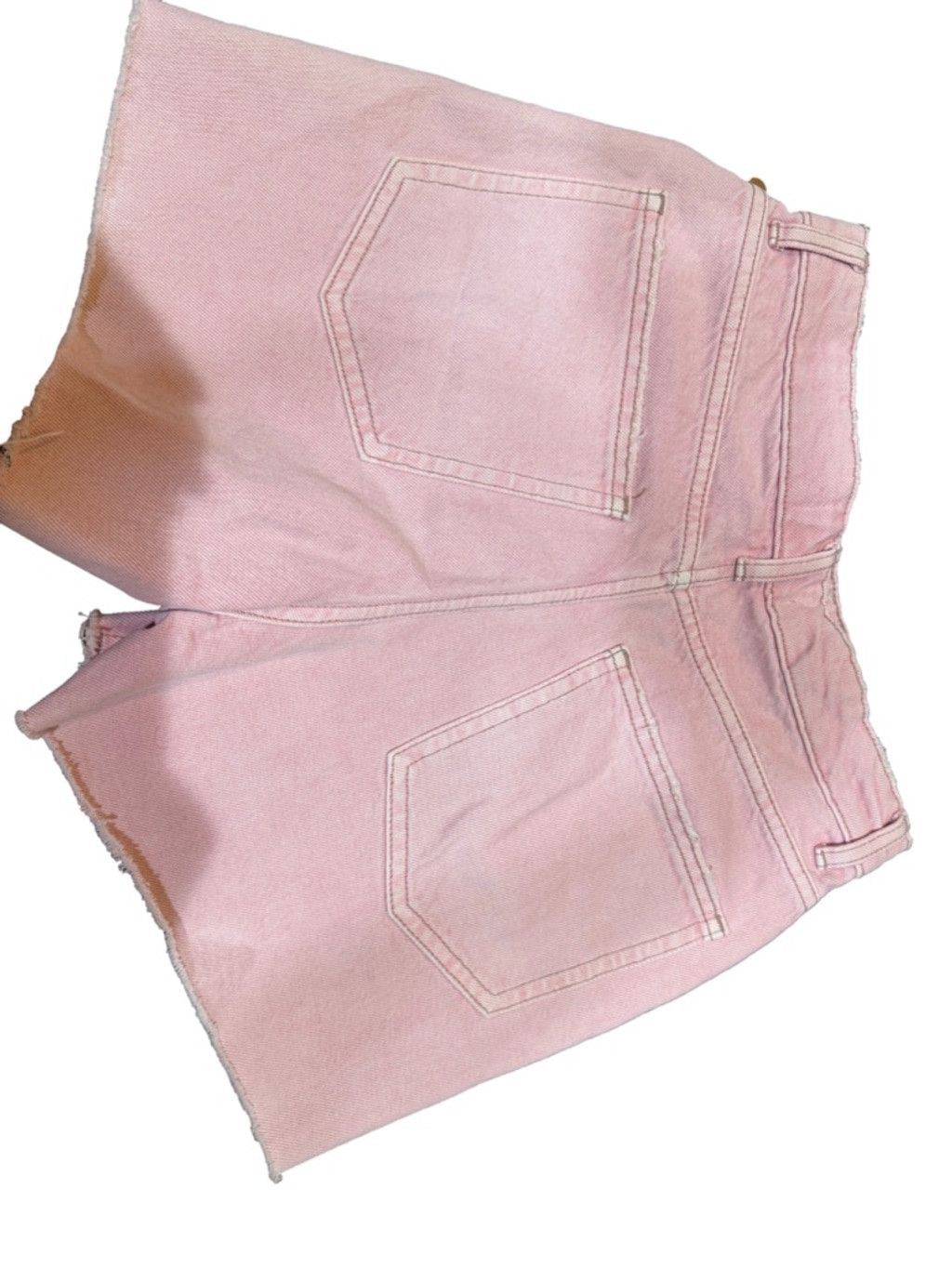 Zara Zara Pink High-Rise Denim Shorts 4 Size 27" / US 4 / IT 40 - 3 Thumbnail
