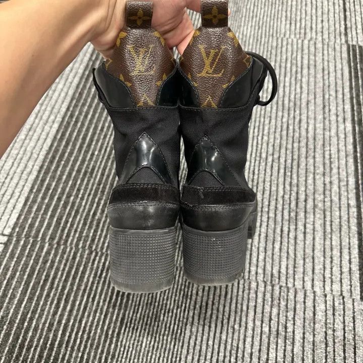 Louis Vuitton Louis Vuitton High-Top Black Brown Ankle Boots -2508 Size US 4 / IT 34 - 7 Thumbnail