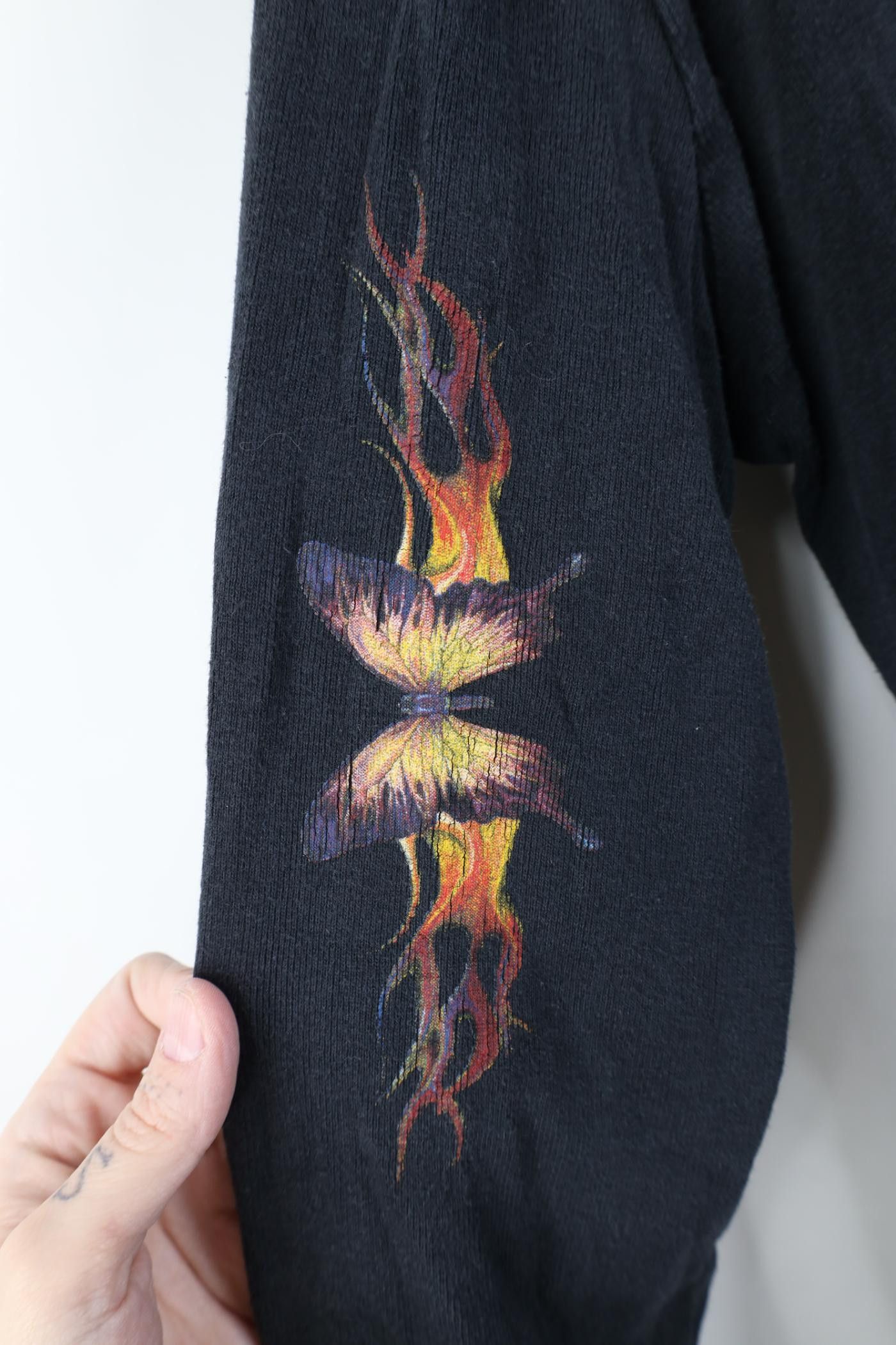 Vintage Vintage 90s Y2K Babydoll Fire Flames Cropped T-Shirt Size M / US 6-8 / IT 42-44 - 5 Thumbnail