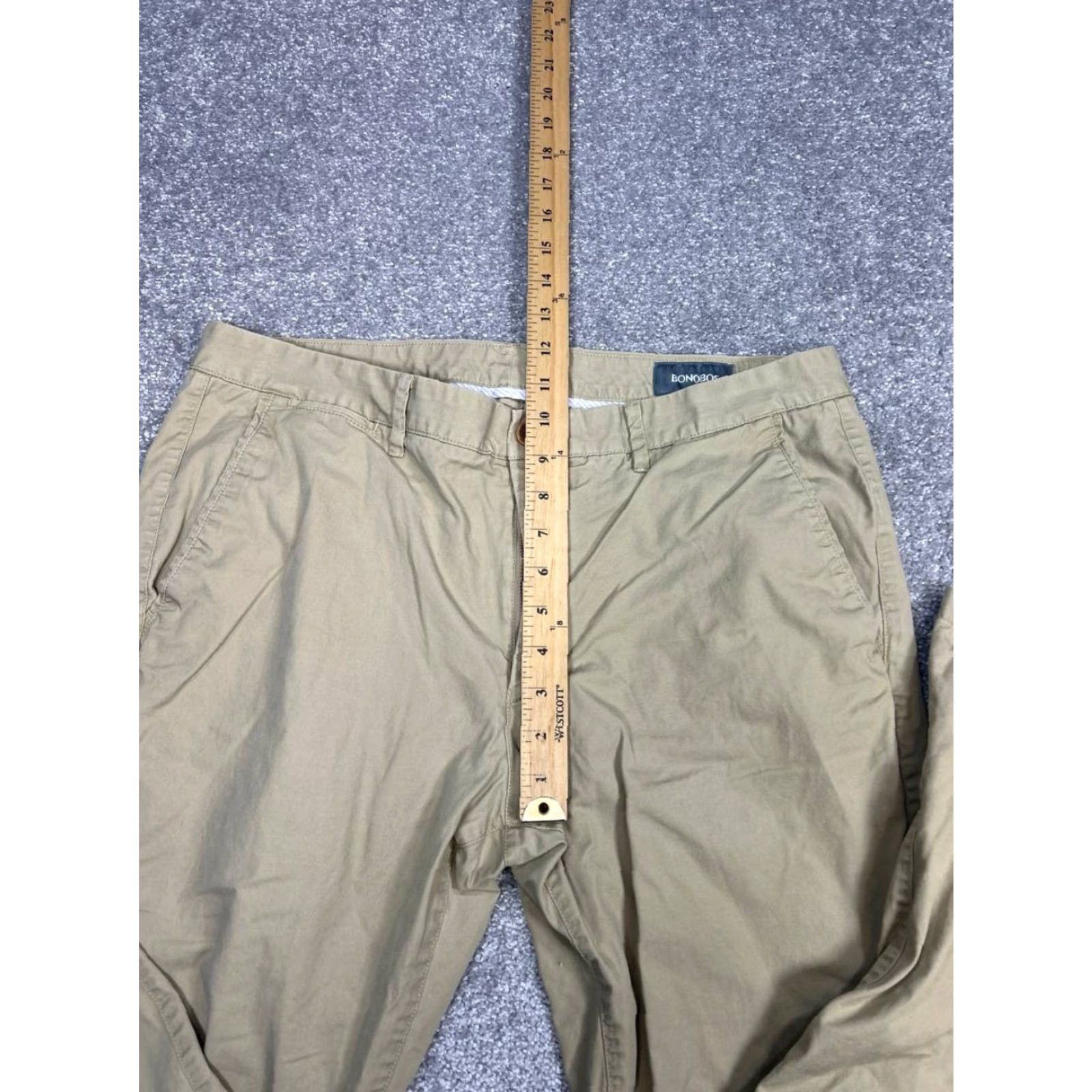 Bonobos Bonobos Slim Tailored Pants Mens 36 Beige Cotton Mid Rise Straight Leg Casual Pants Size US 36 / EU 52 - 5 Thumbnail