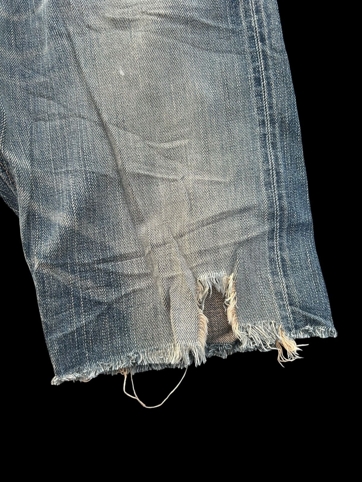 Japanese Brand × Kapital × Vintage Rusty Edwin Selvedge Distressed Short Denim jeans Size US 31 - 5 Thumbnail