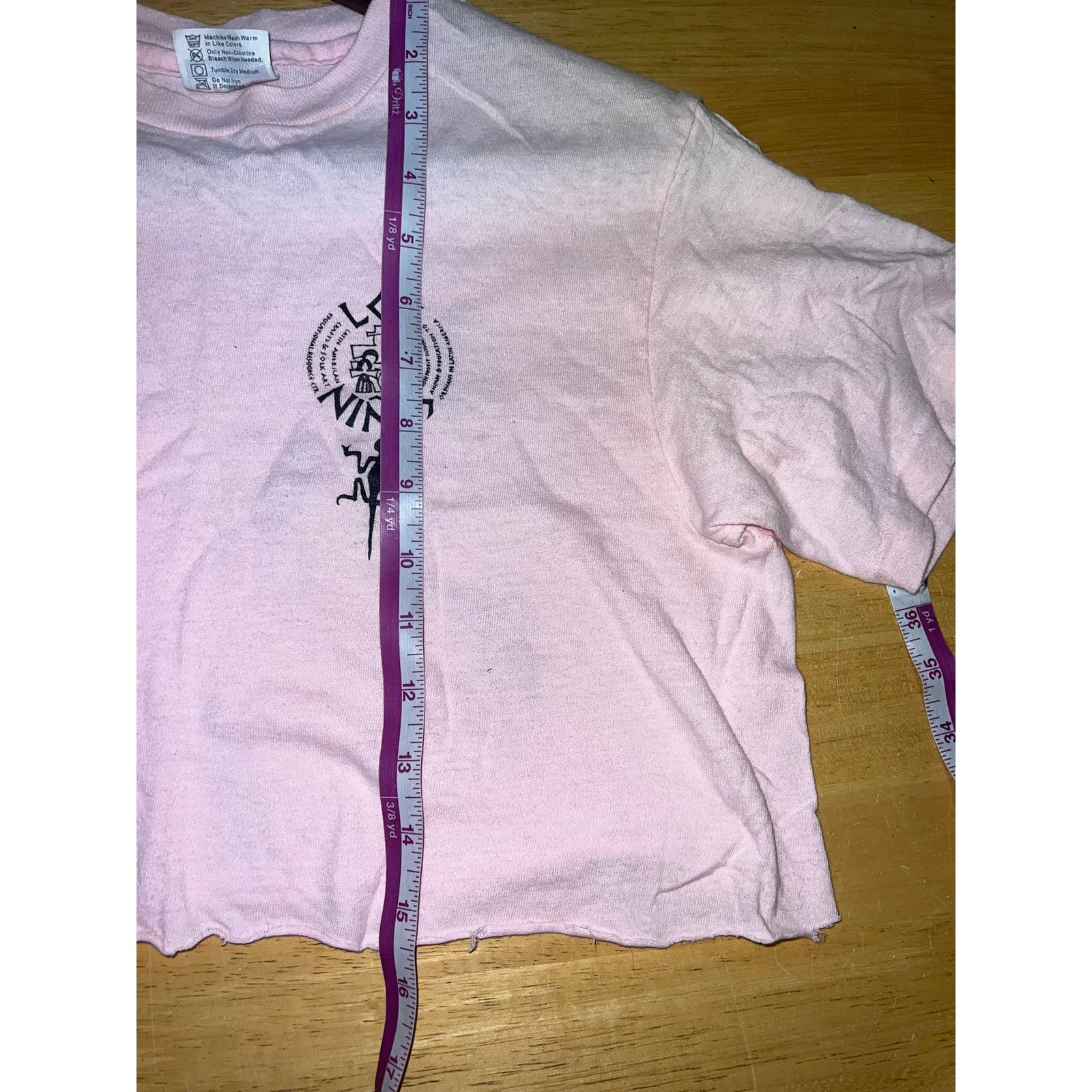 Vintage Womens Vintage Pink Crop Top Los Ninos Aboriginal Shirt Tee Size M / US 6-8 / IT 42-44 - 8 Thumbnail