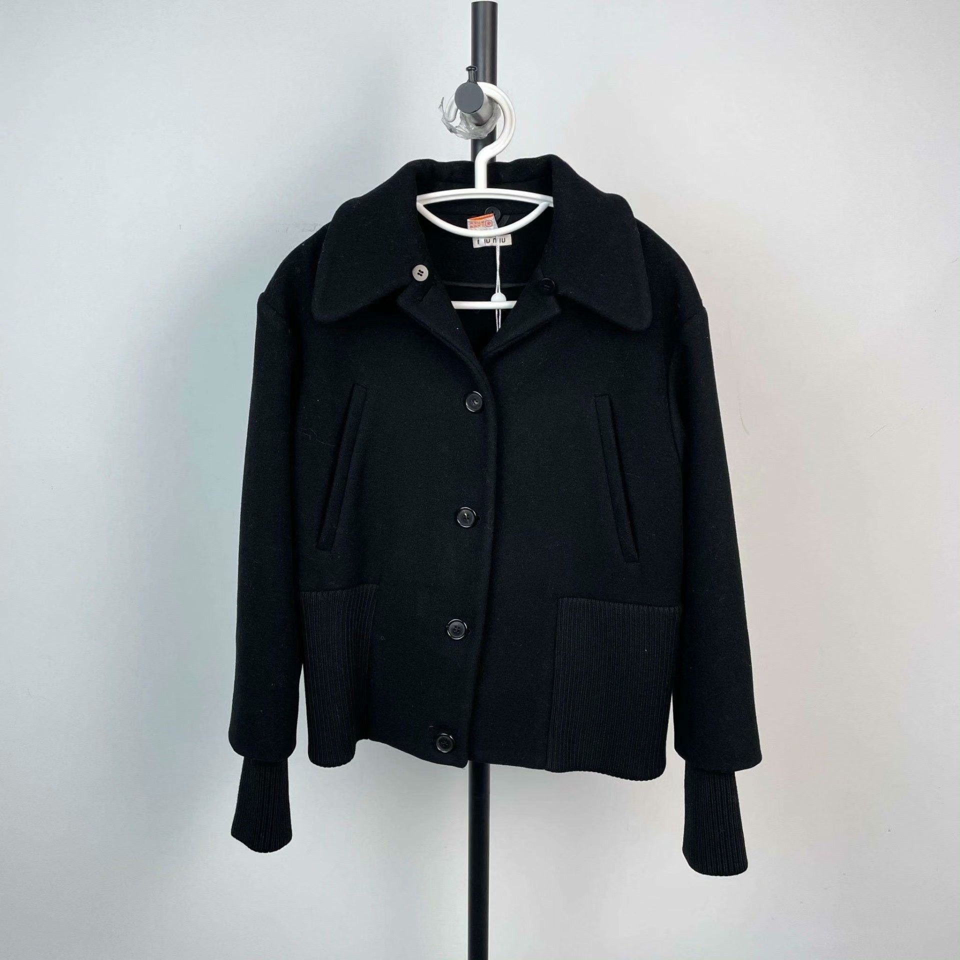 Miu Miu MiuMiu Large Lapel Ribbed Wool Coat Size M / US 6-8 / IT 42-44 - 1 Thumbnail