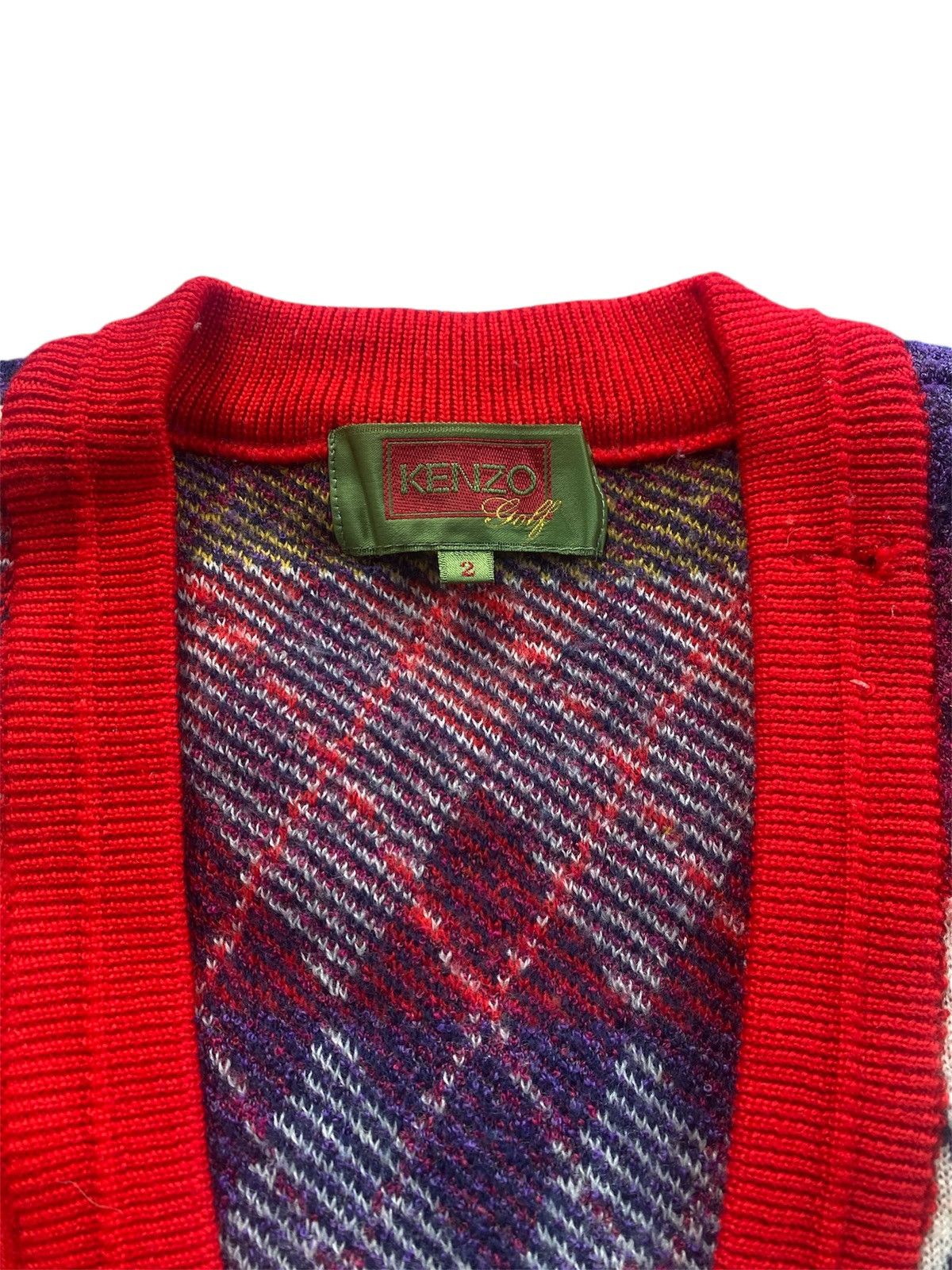 Kenzo Kenzo Golf Plaid Tartan Knitwear Cardigan Size US M / EU 48-50 / 2 - 7 Thumbnail