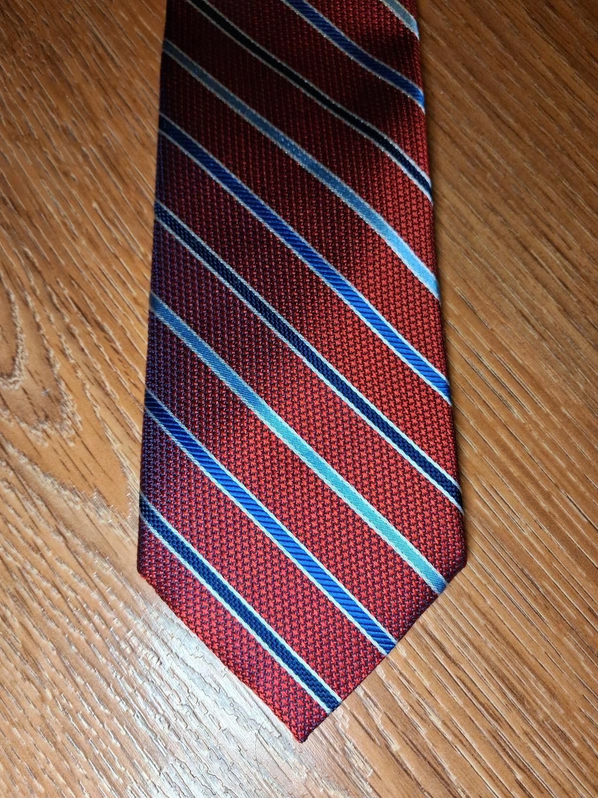 Hart Schaffner Marx Hart Schaffner Marx Silk Tie Red Striped Houndstooth Italy Size ONE SIZE - 1 Thumbnail