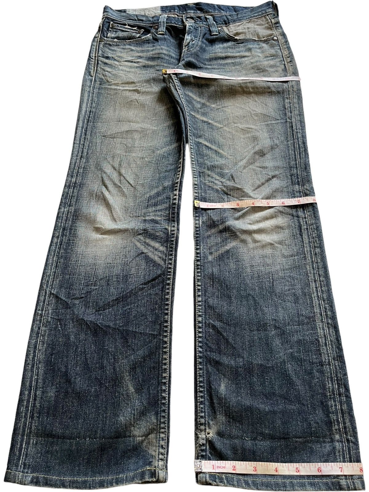Levi's × Levi's Vintage Clothing Vintage 90s Levis Star Japan Mud Wash Distressed Loose Jeans Size 31" - 14 Thumbnail
