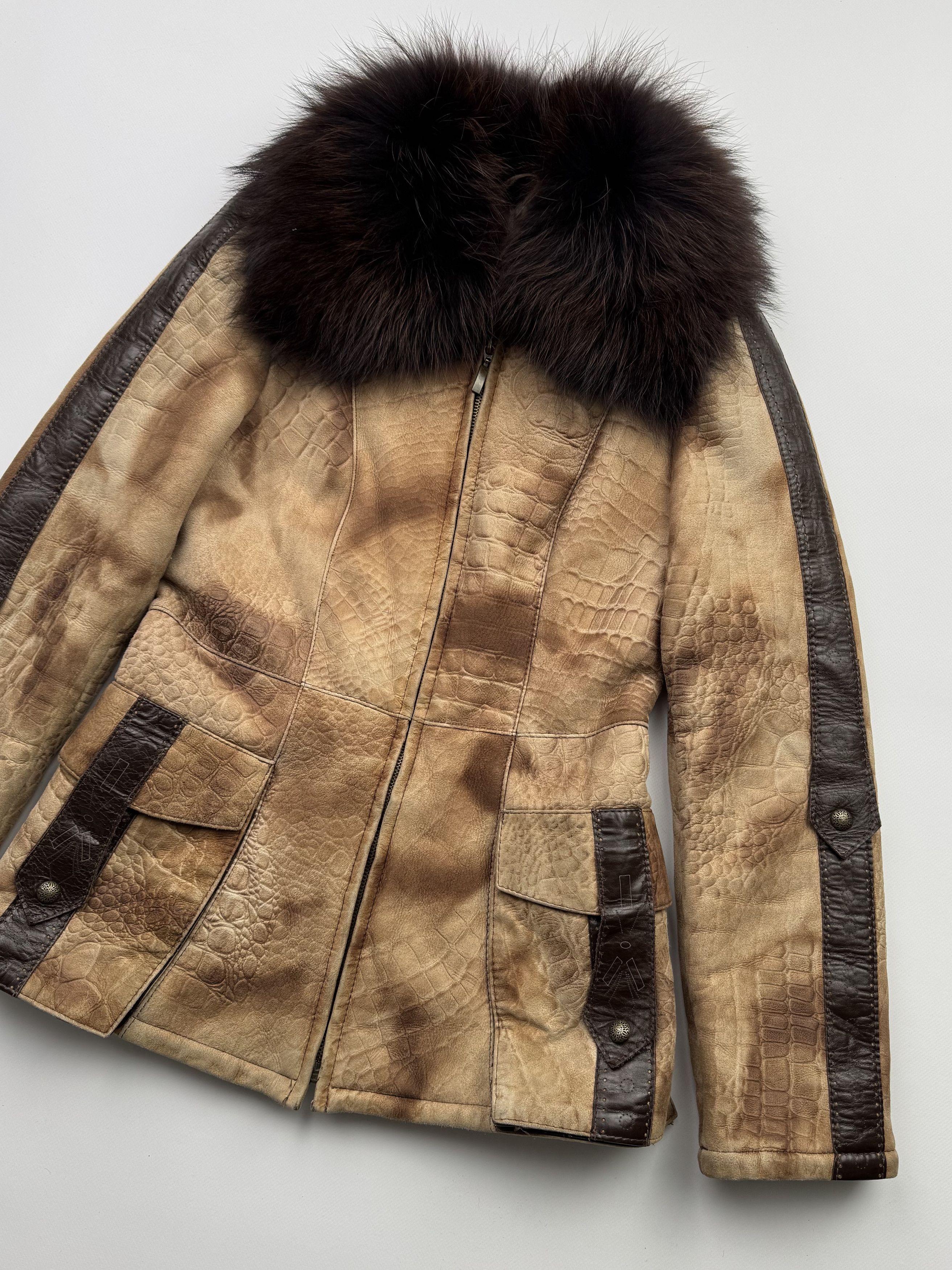 Vintage Vintage Faded Sheepskin Jacket With Fur Neck B230(V163)E2 Size XS / US 0-2 / IT 36-38 - 3 Thumbnail
