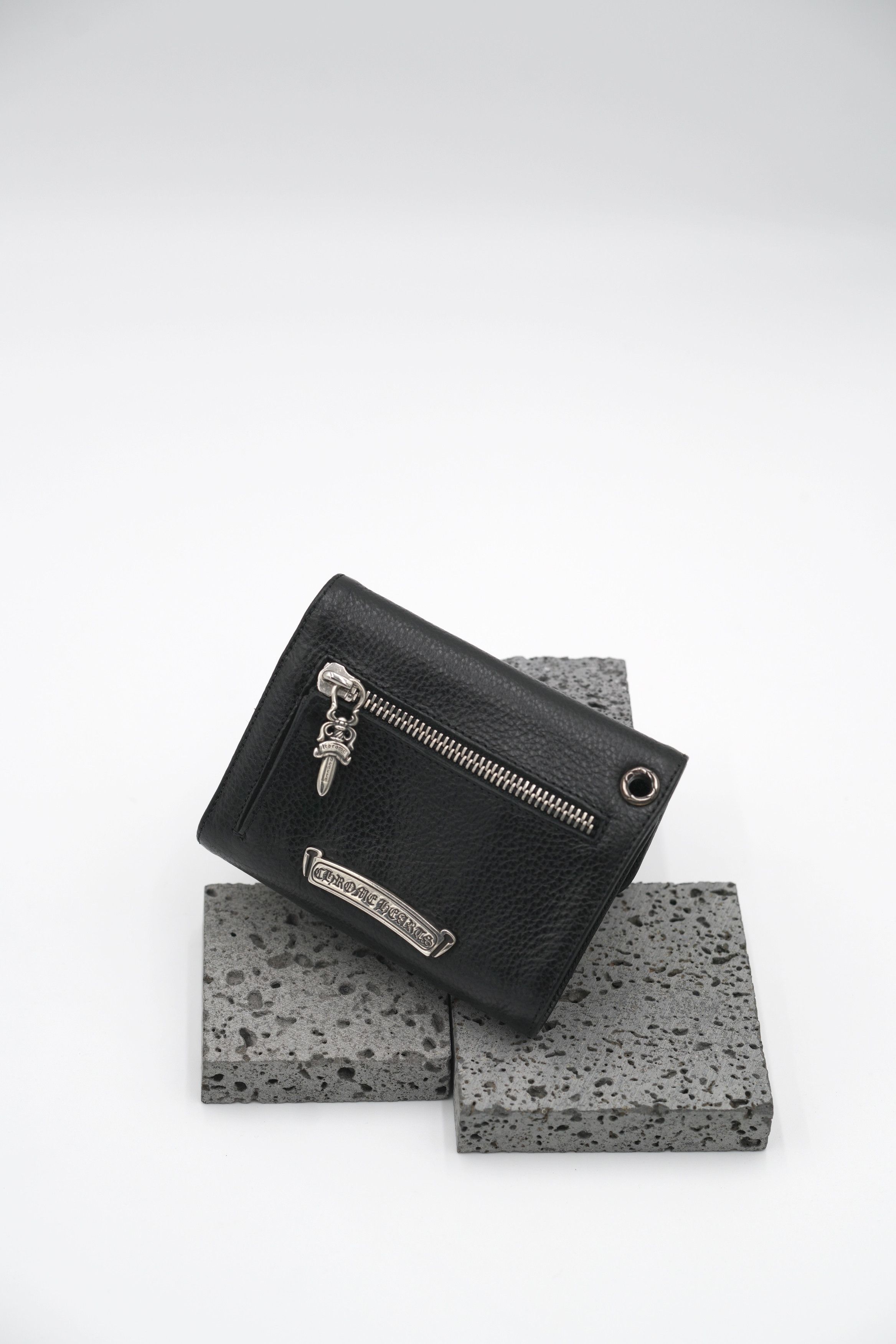 小物 CHROME HEARTS WAVEWallet Chrome Hearts Mini Wave Wallet Cross Button Black Heavy