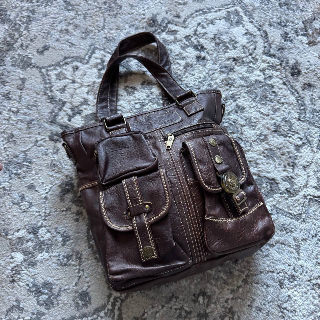 Diesel Vintage Diesel Leather Heavy Utility Retro Bag Avantgarde Size ONE SIZE - 3 Thumbnail