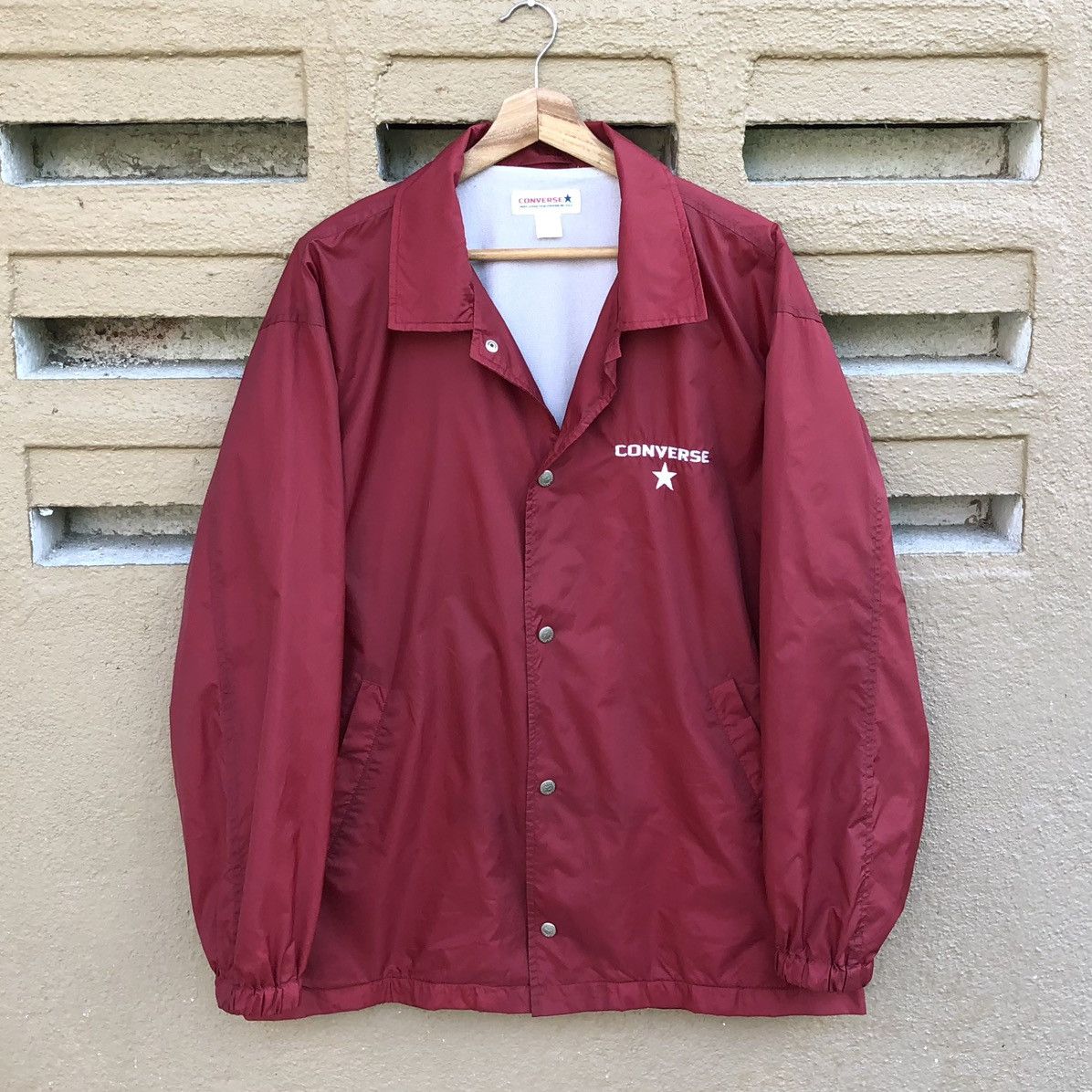 Converse Vintage Converse Snap Button Red Coach Jacket Size US L / EU 52-54 / 3 - 1 Thumbnail