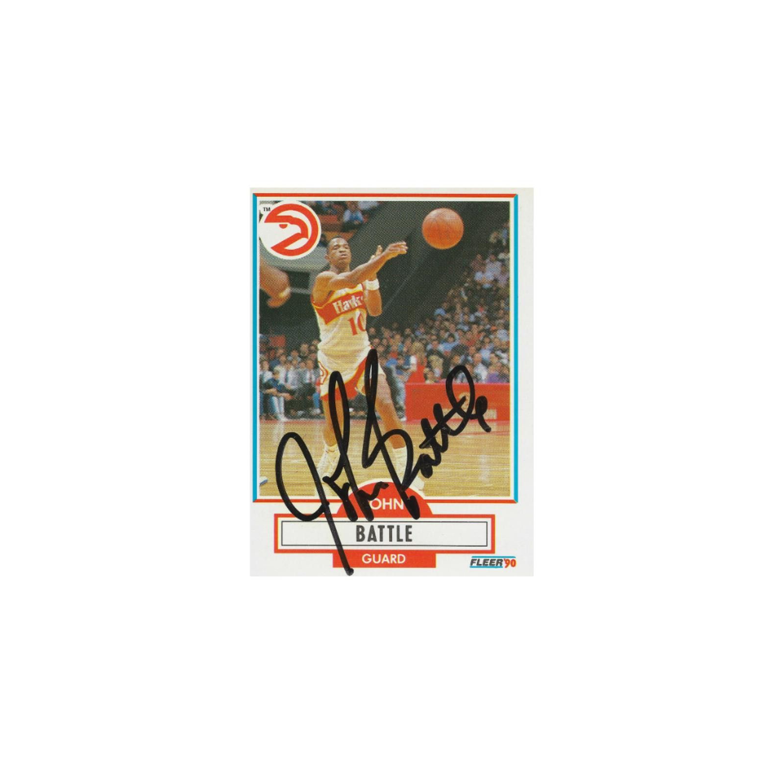 Other John Battle Signed 1990 Fleer Basketball Atlanta Hawks Card Size ONE SIZE - 1 Thumbnail