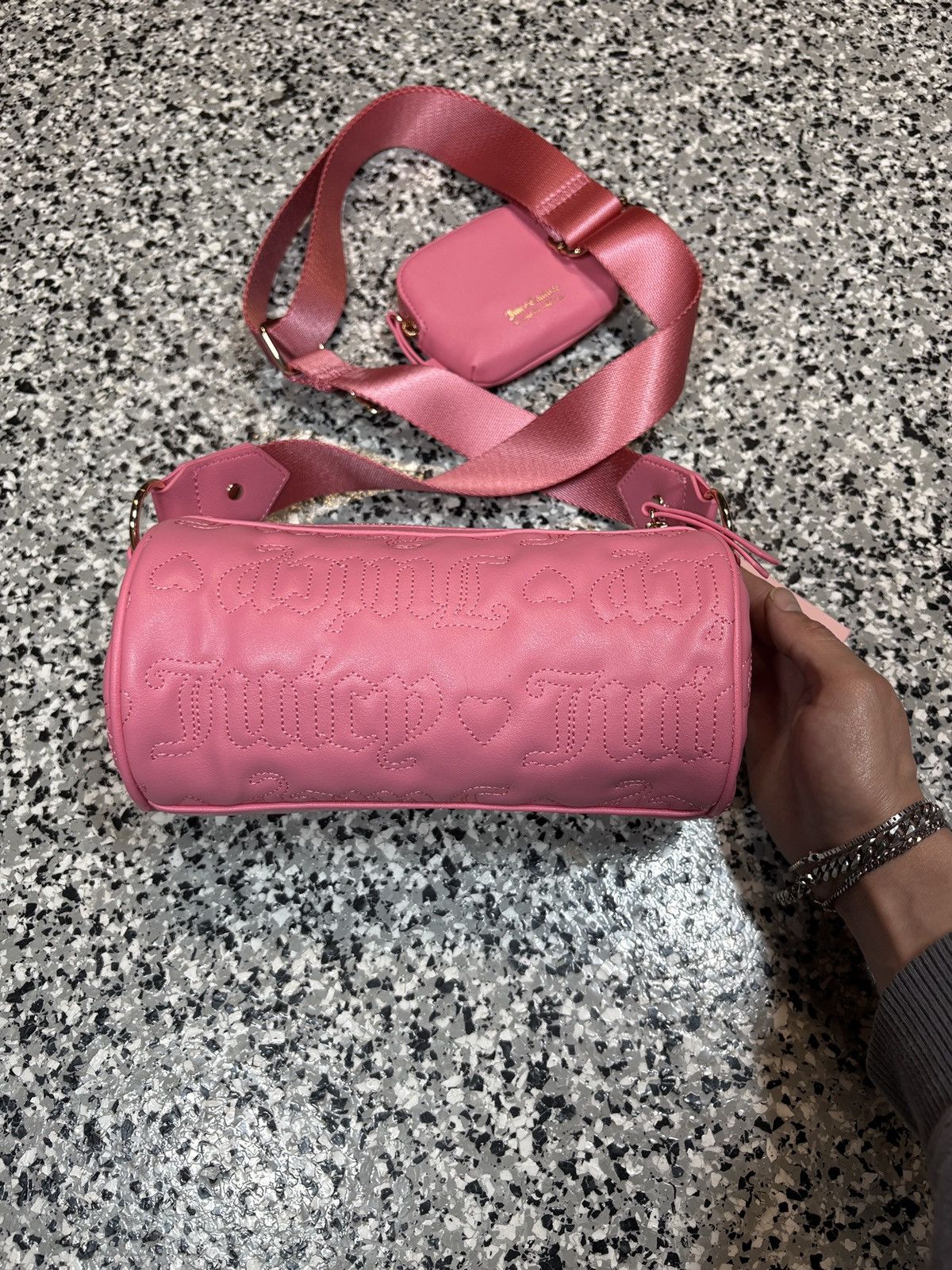 Juicy Couture Vintage Y2K Juicy Couture Hot Pink Puff Roll Crossbody Bag Size ONE SIZE - 3 Thumbnail