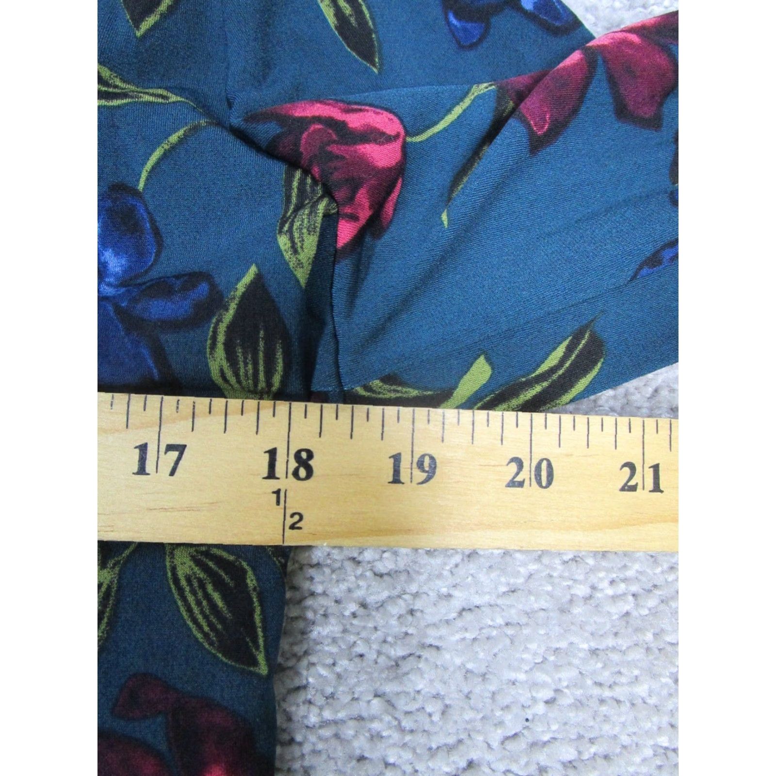 Ralph Lauren Lauren Ralph Lauren Dress Womens 16 Green Floral Wrap Blouson Blue Red Size XXL / US 16-18 / IT 52-54 - 7 Thumbnail