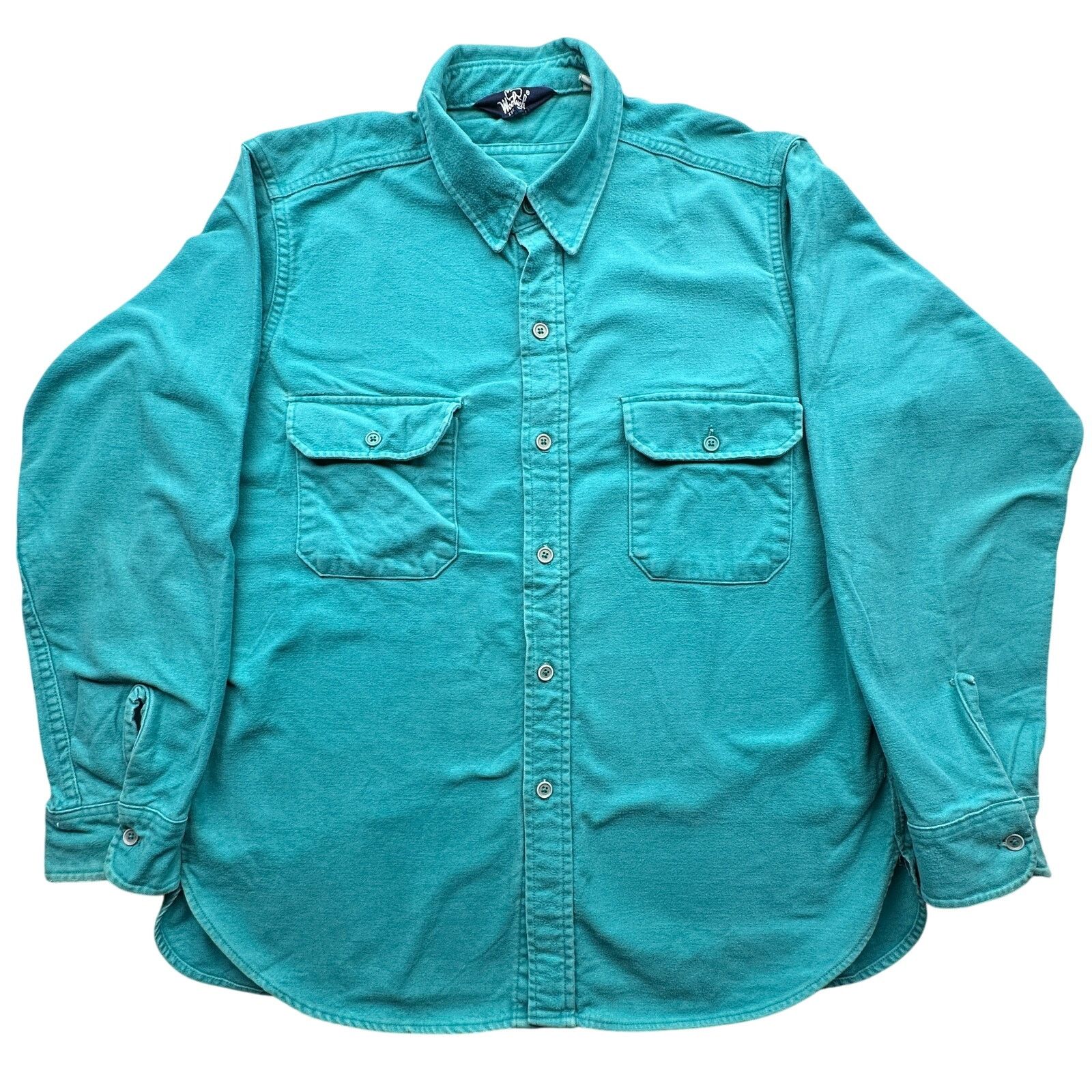 Woolrich Woolen Mills Vintage Woolrich Chamois Flannel Shirt Mens XL Long Teal Size US XL / EU 56 / 4 - 1 Thumbnail