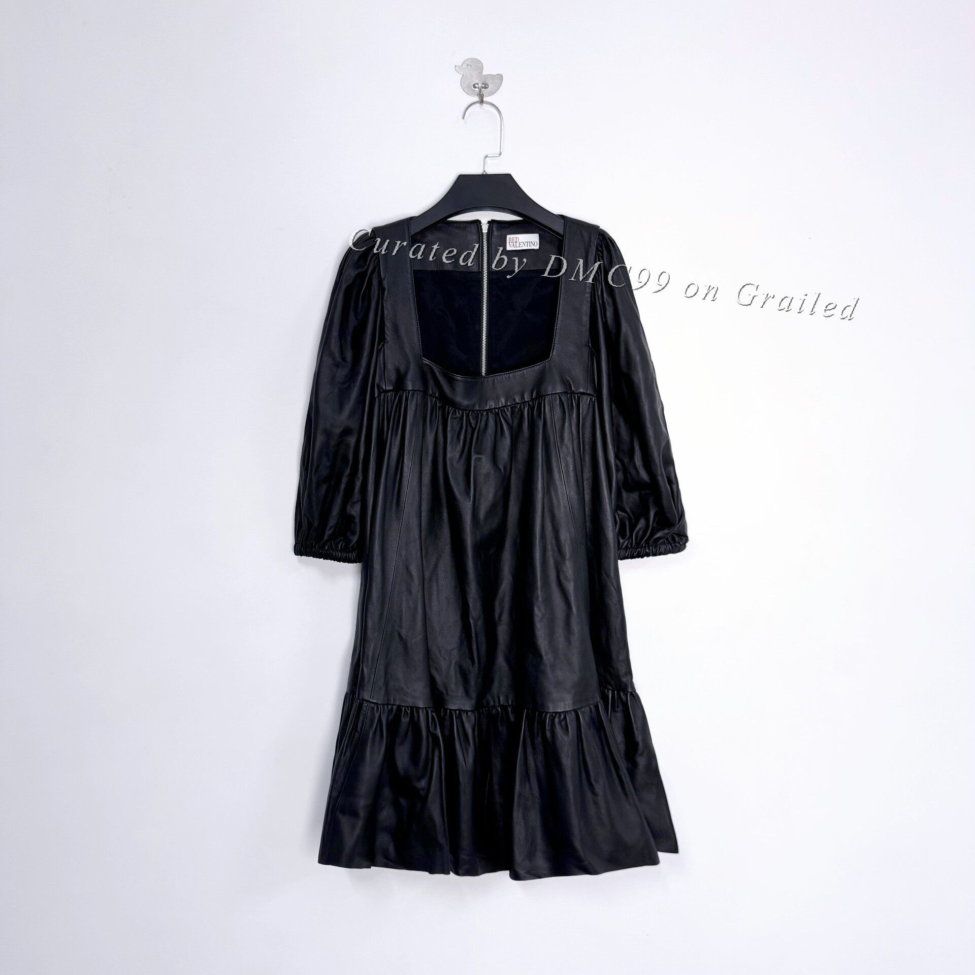 Valentino Valentino Runway Black Ruffle Lambskin Dress Size S / US 4 / IT 40 - 1 Thumbnail