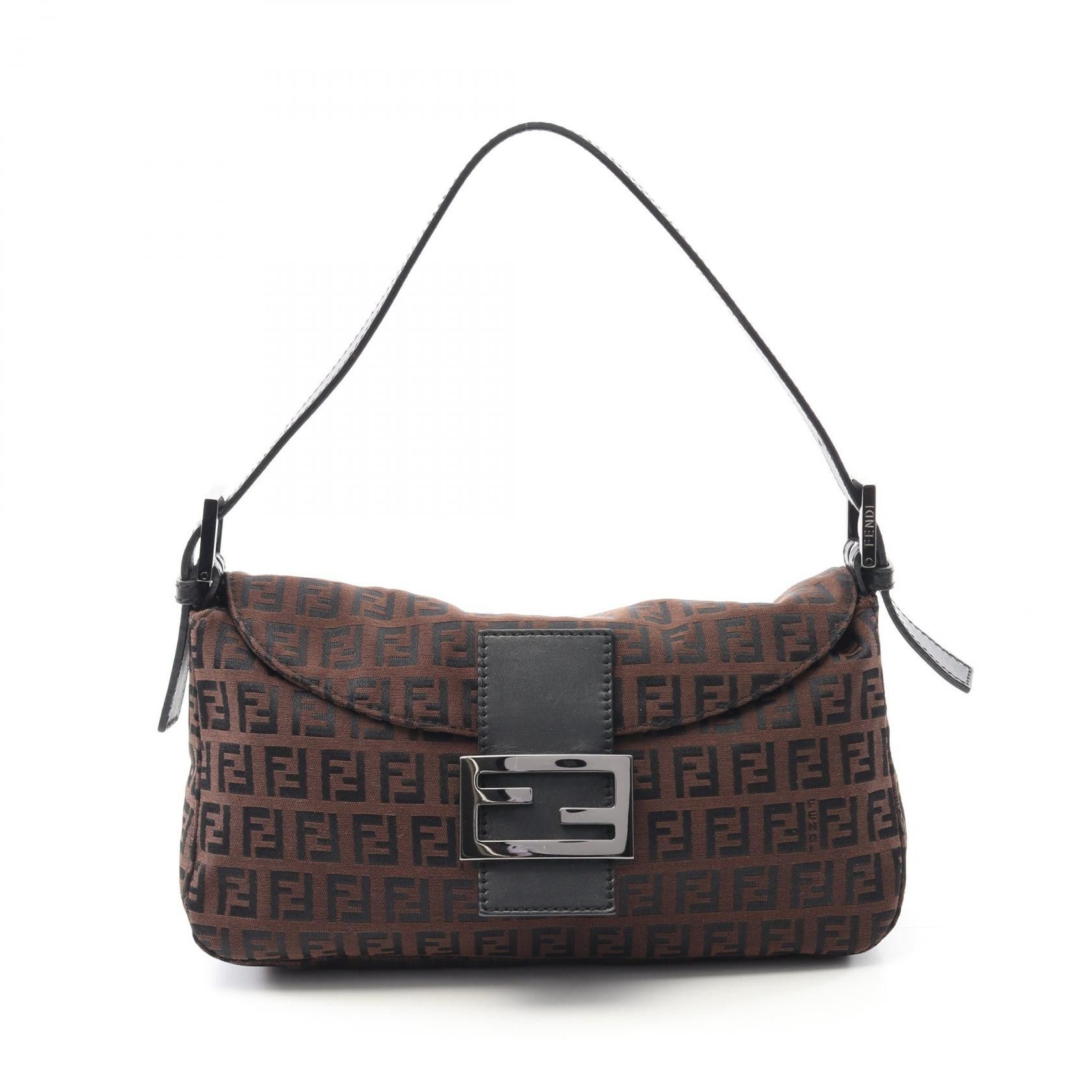 Fendi Fendi Mamma Baguette Canvas Leather Shoulder Bag Canvas Shoulder Bag 8Br003 in Brown, Women's