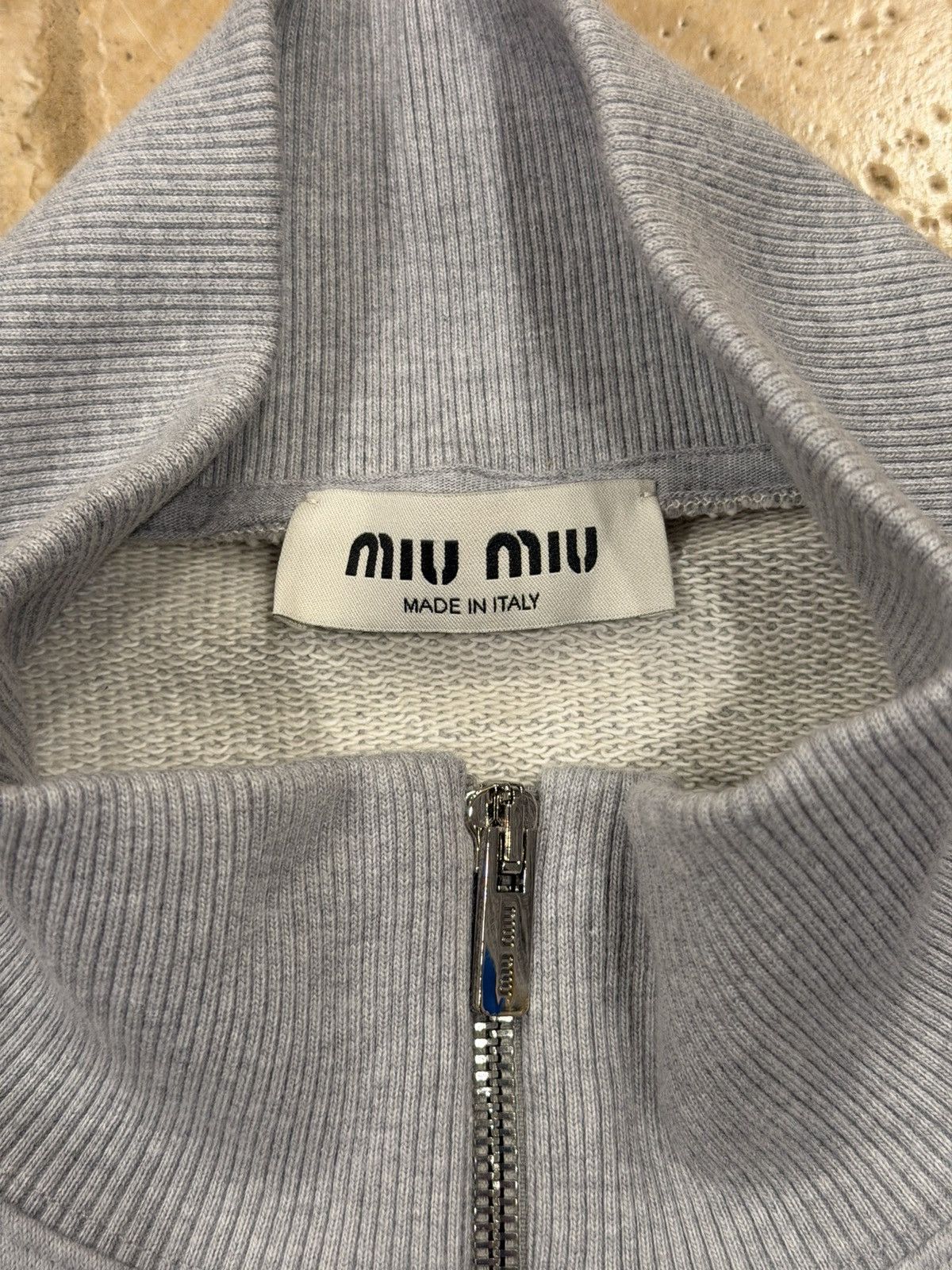 Miu Miu Miu Miu Oversized Cotton Fleece Gray Full Zipper Sweatshirt Size US M / EU 48-50 / 2 - 11 Thumbnail