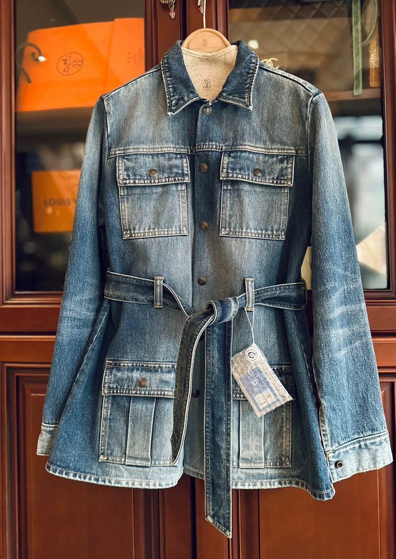 Saint Laurent Paris Saint Laurent Paris Saint Laurent Denim Jacket with Belted Size US M / EU 48-50 / 2 - 5 Thumbnail